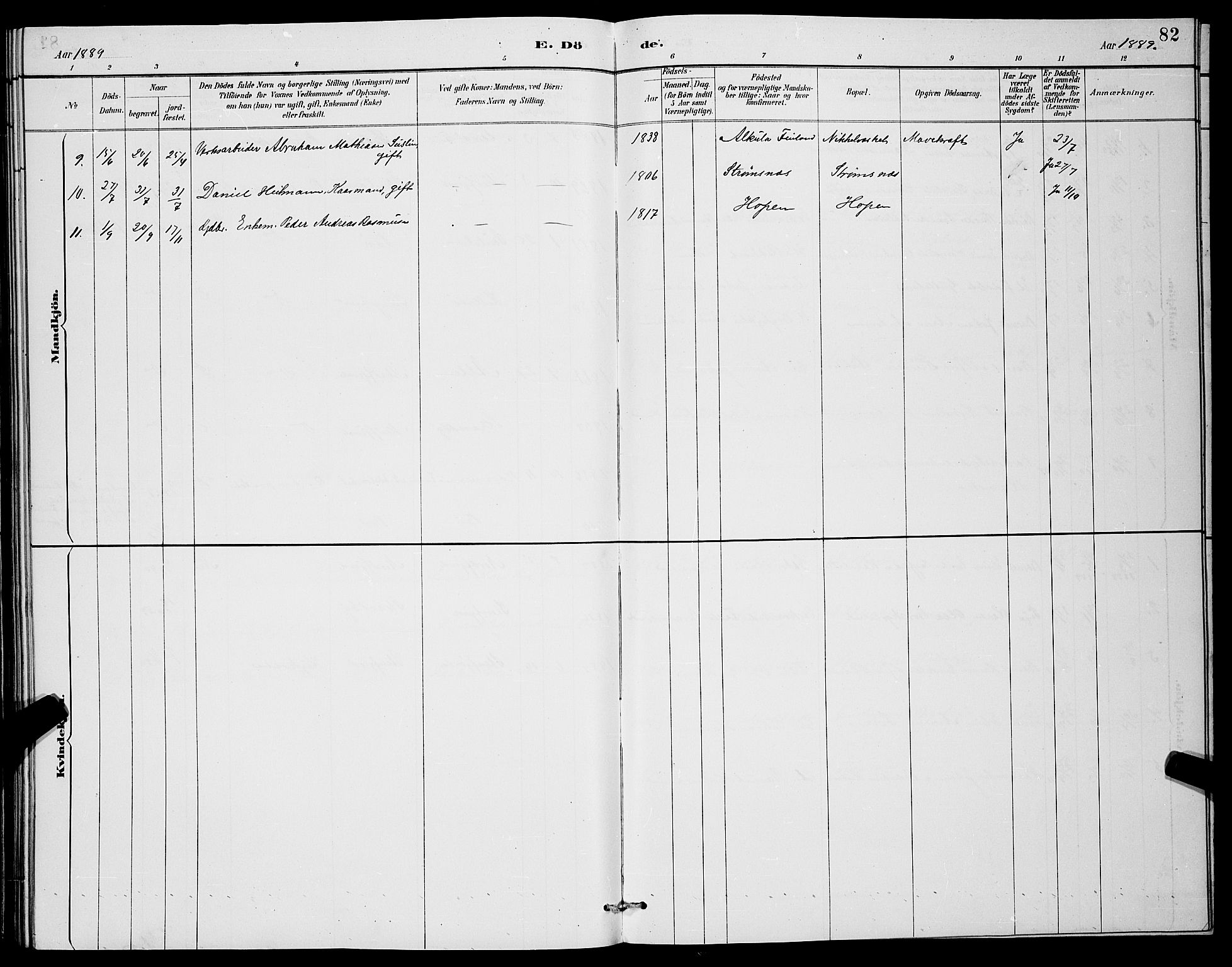 Berg sokneprestkontor, SATØ/S-1318/G/Ga/Gab/L0004klokker: Klokkerbok nr. 4, 1887-1897, s. 82