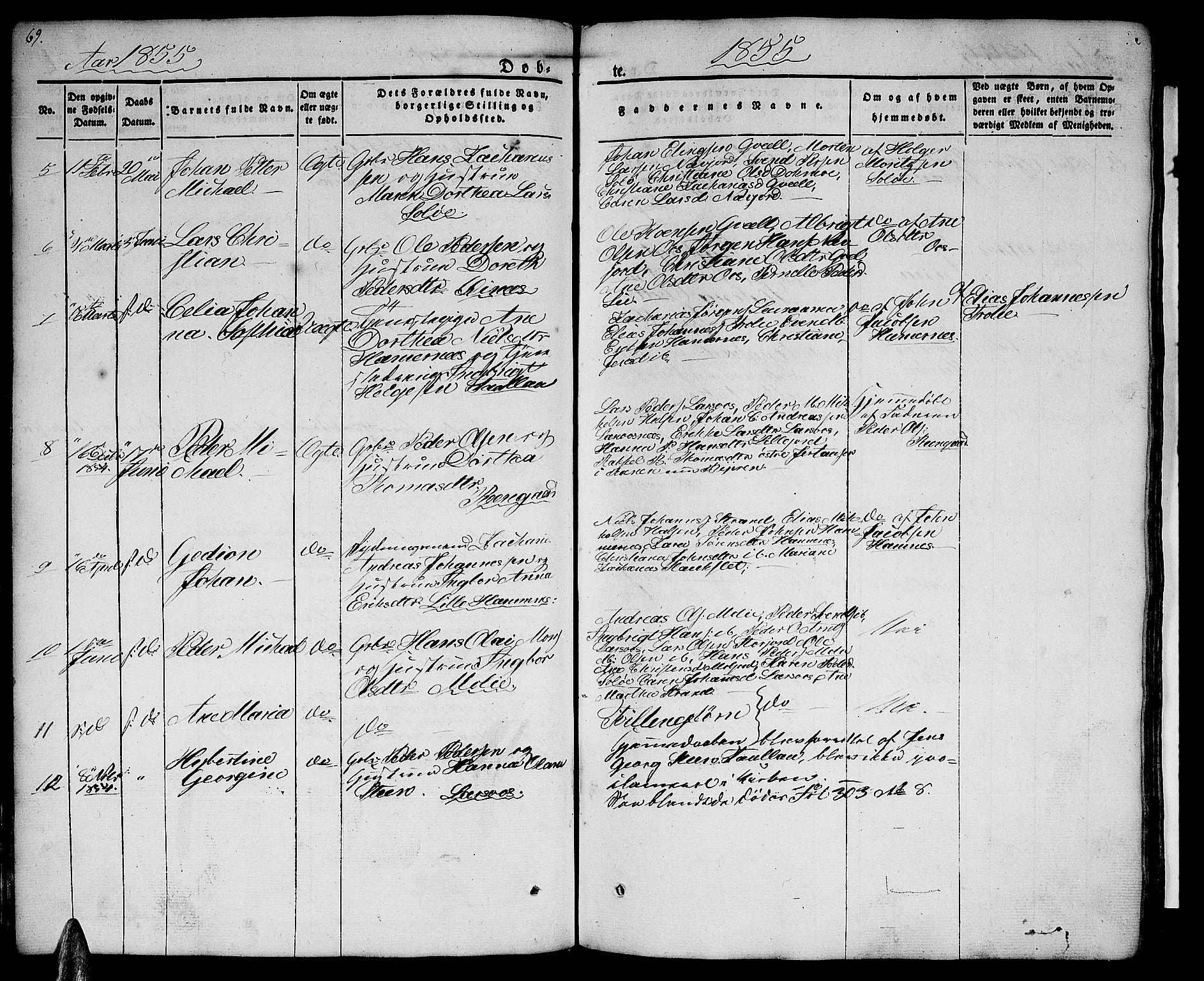 Ministerialprotokoller, klokkerbøker og fødselsregistre - Nordland, AV/SAT-A-1459/846/L0652: Klokkerbok nr. 846C02, 1841-1871, s. 69