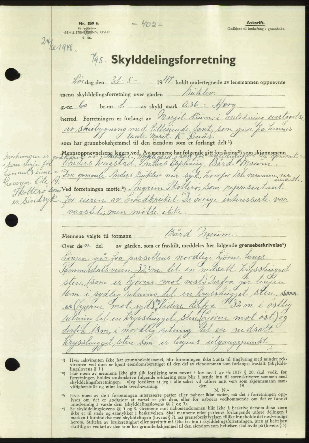 Gauldal sorenskriveri, SAT/A-0014/1/2/2C: Pantebok nr. A6, 1948-1948, Dagboknr: 795/1948
