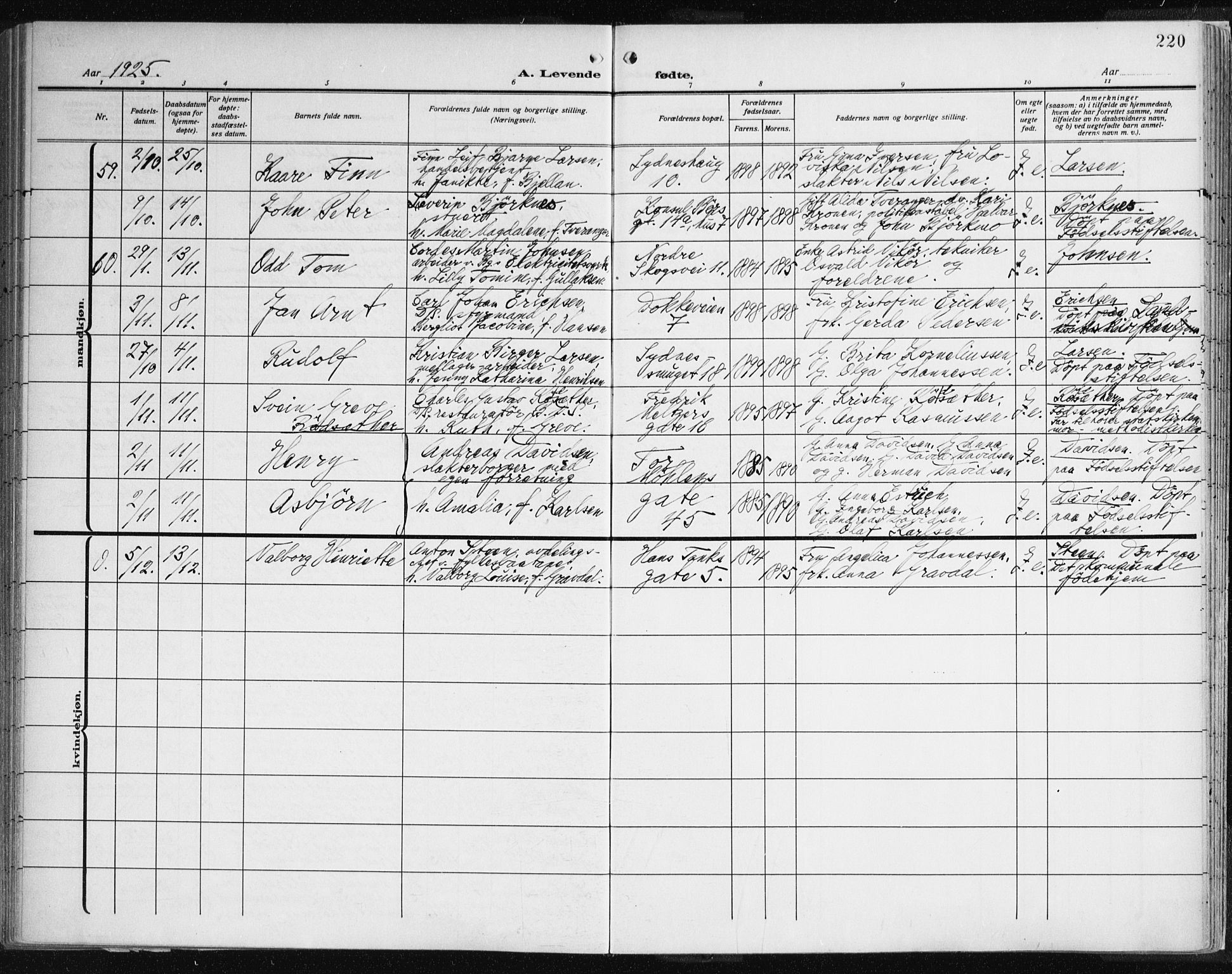 Johanneskirken sokneprestembete, AV/SAB-A-76001/H/Haa: Ministerialbok nr. A 3, 1913-1934, s. 220