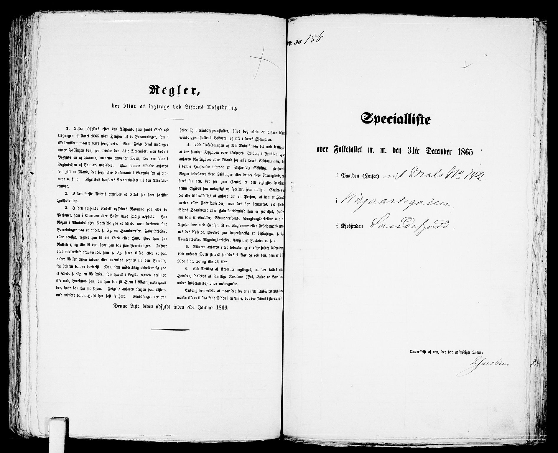 RA, Folketelling 1865 for 0706B Sandeherred prestegjeld, Sandefjord kjøpstad, 1865, s. 319