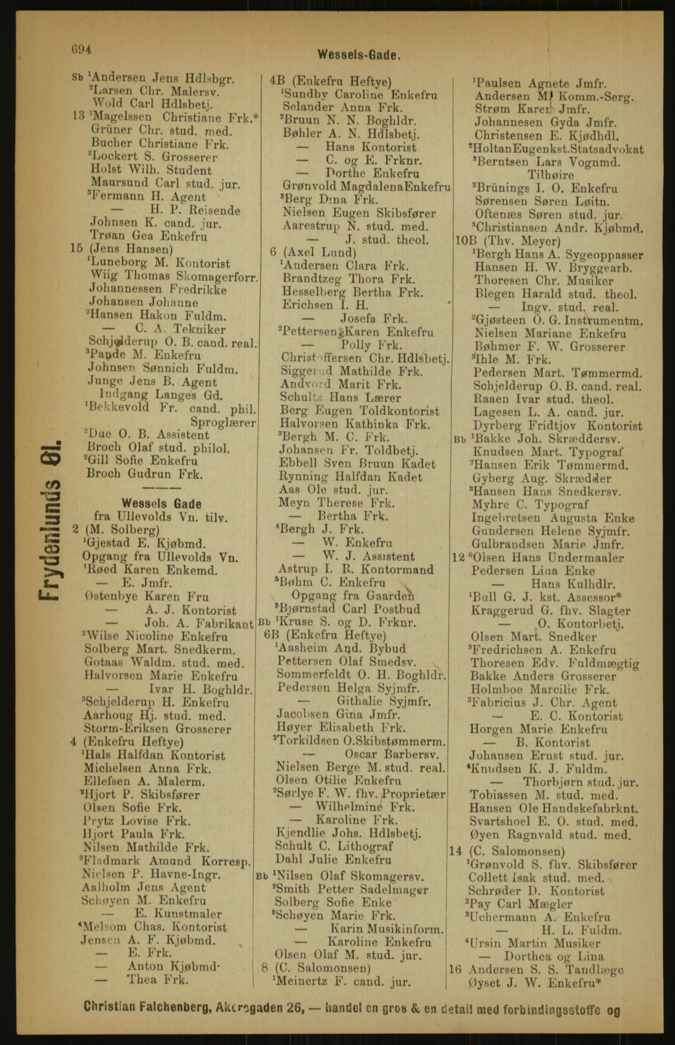 Kristiania/Oslo adressebok, PUBL/-, 1891, s. 694