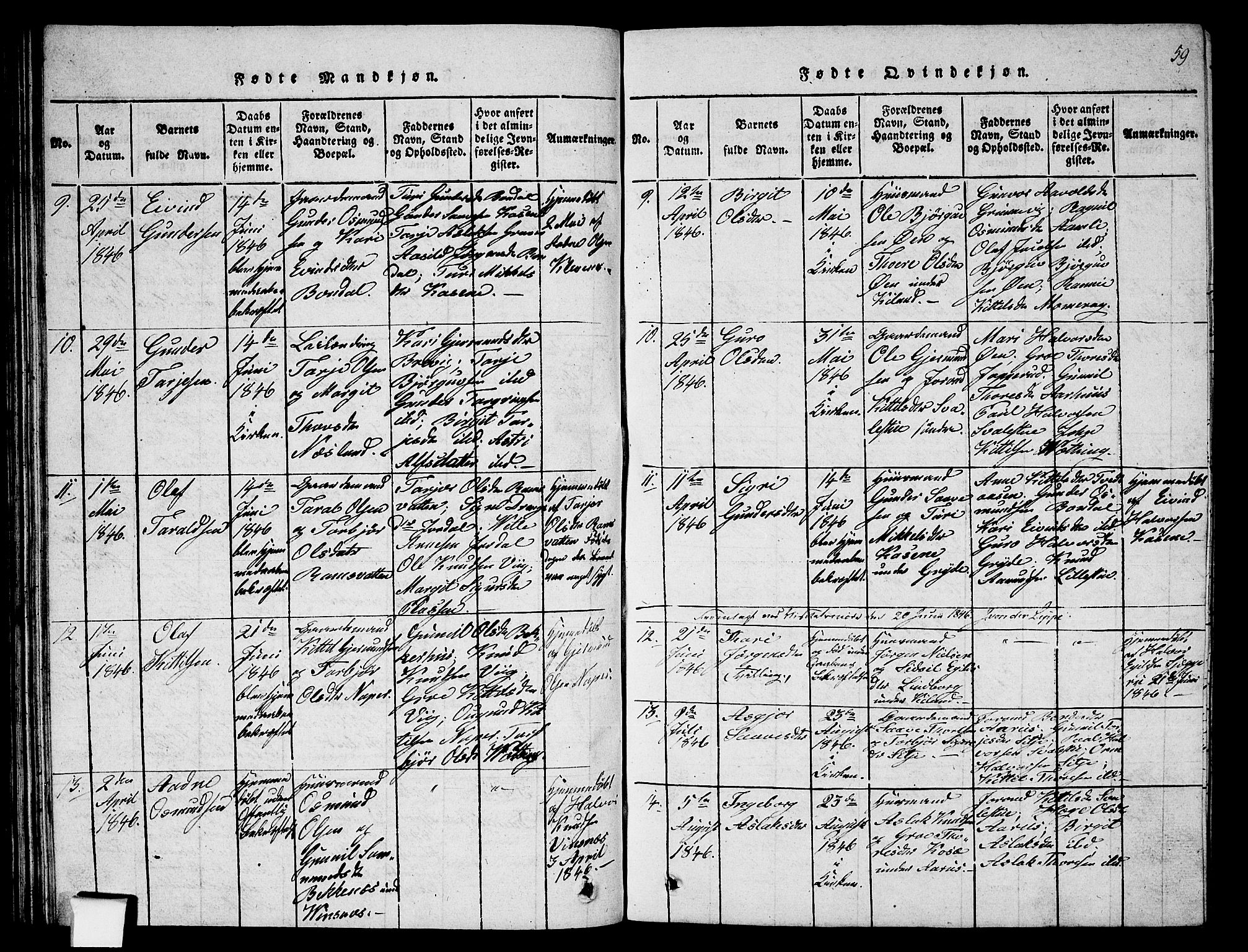 Fyresdal kirkebøker, SAKO/A-263/G/Ga/L0002: Klokkerbok nr. I 2, 1815-1857, s. 59