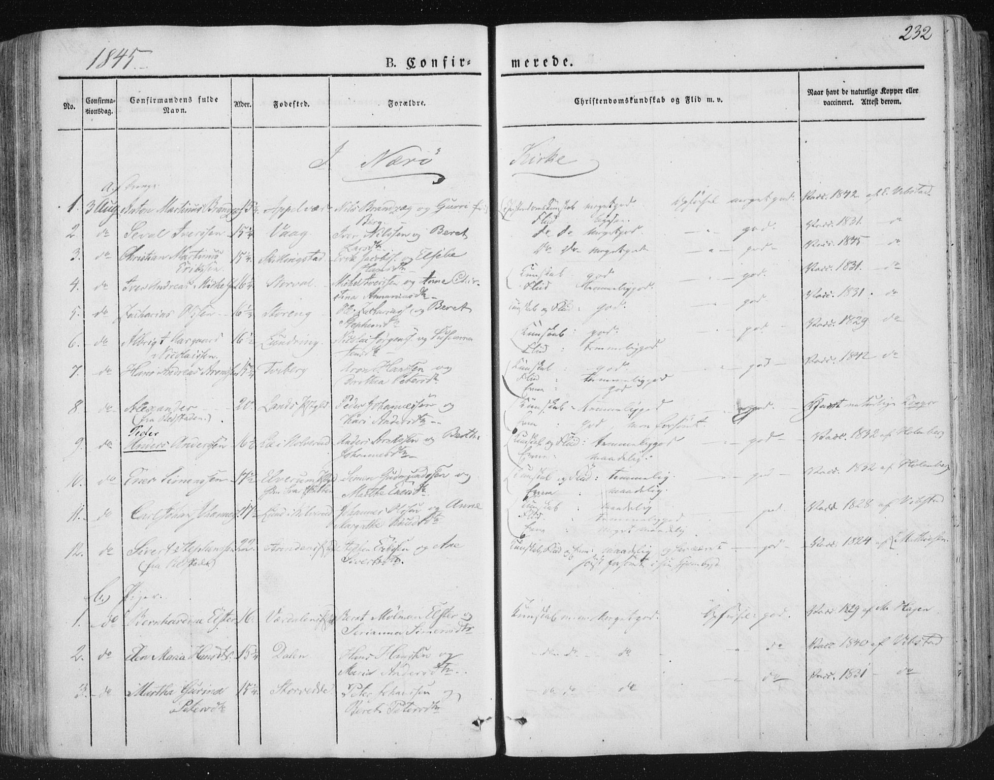 Ministerialprotokoller, klokkerbøker og fødselsregistre - Nord-Trøndelag, AV/SAT-A-1458/784/L0669: Ministerialbok nr. 784A04, 1829-1859, s. 232