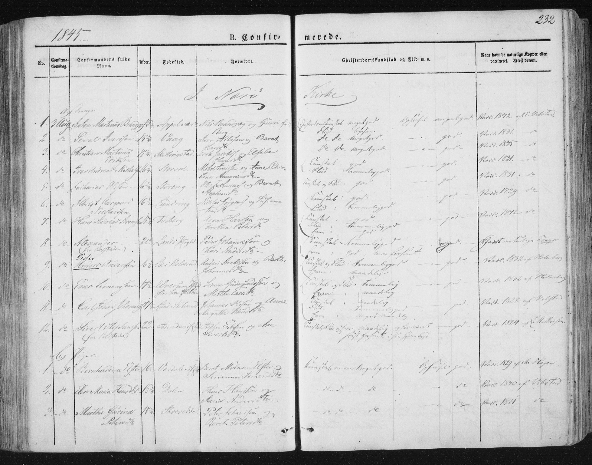 Ministerialprotokoller, klokkerbøker og fødselsregistre - Nord-Trøndelag, SAT/A-1458/784/L0669: Ministerialbok nr. 784A04, 1829-1859, s. 232