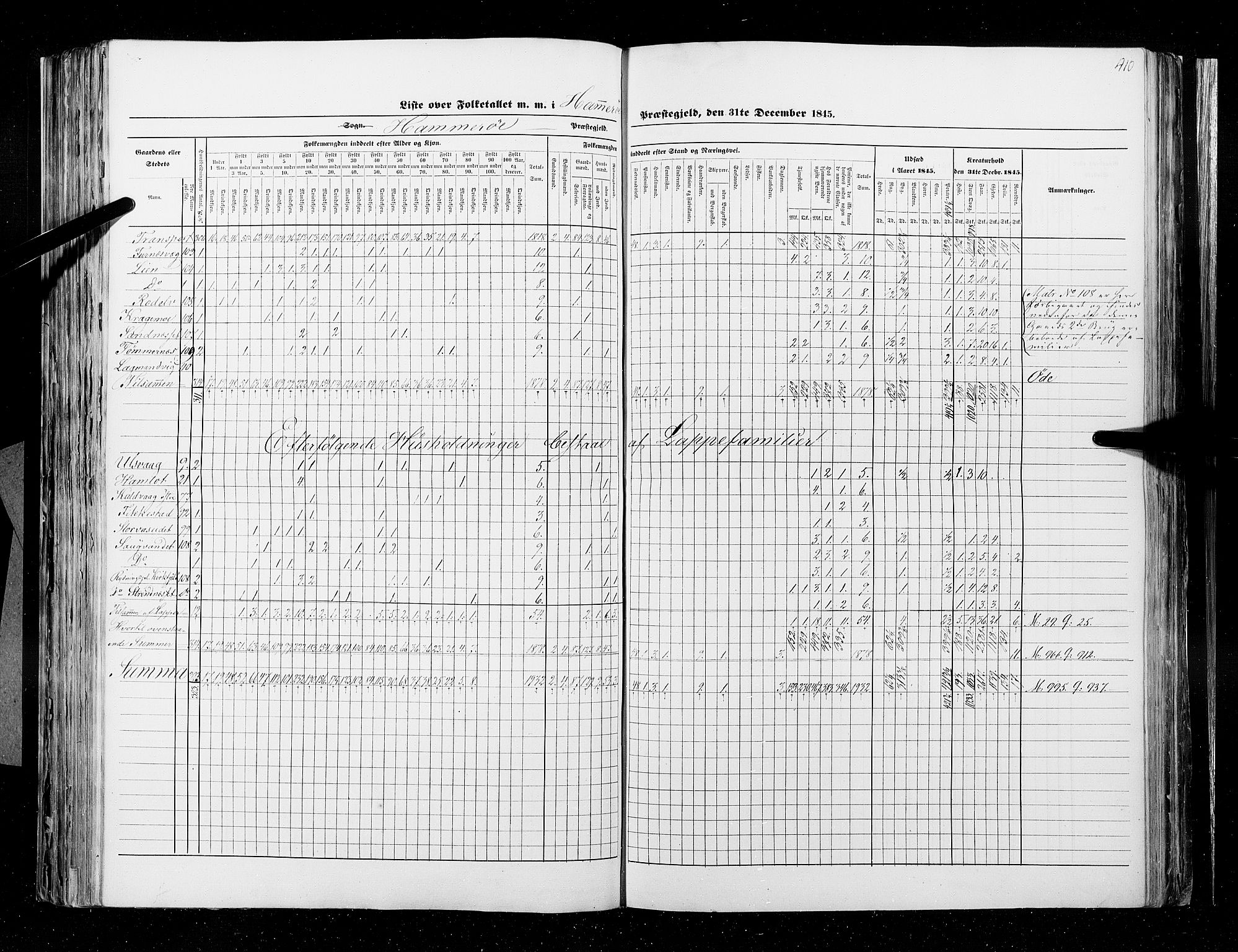 RA, Folketellingen 1845, bind 9B: Nordland amt, 1845, s. 410