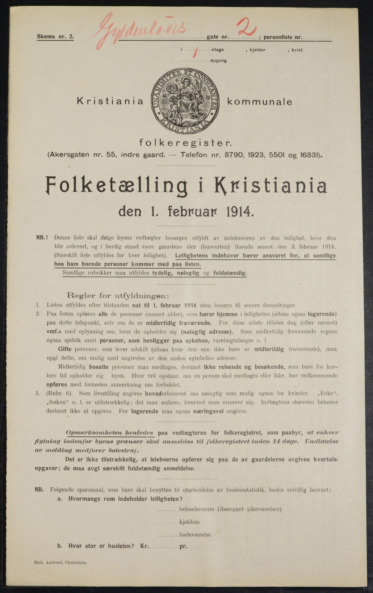 OBA, Kommunal folketelling 1.2.1914 for Kristiania, 1914, s. 32561