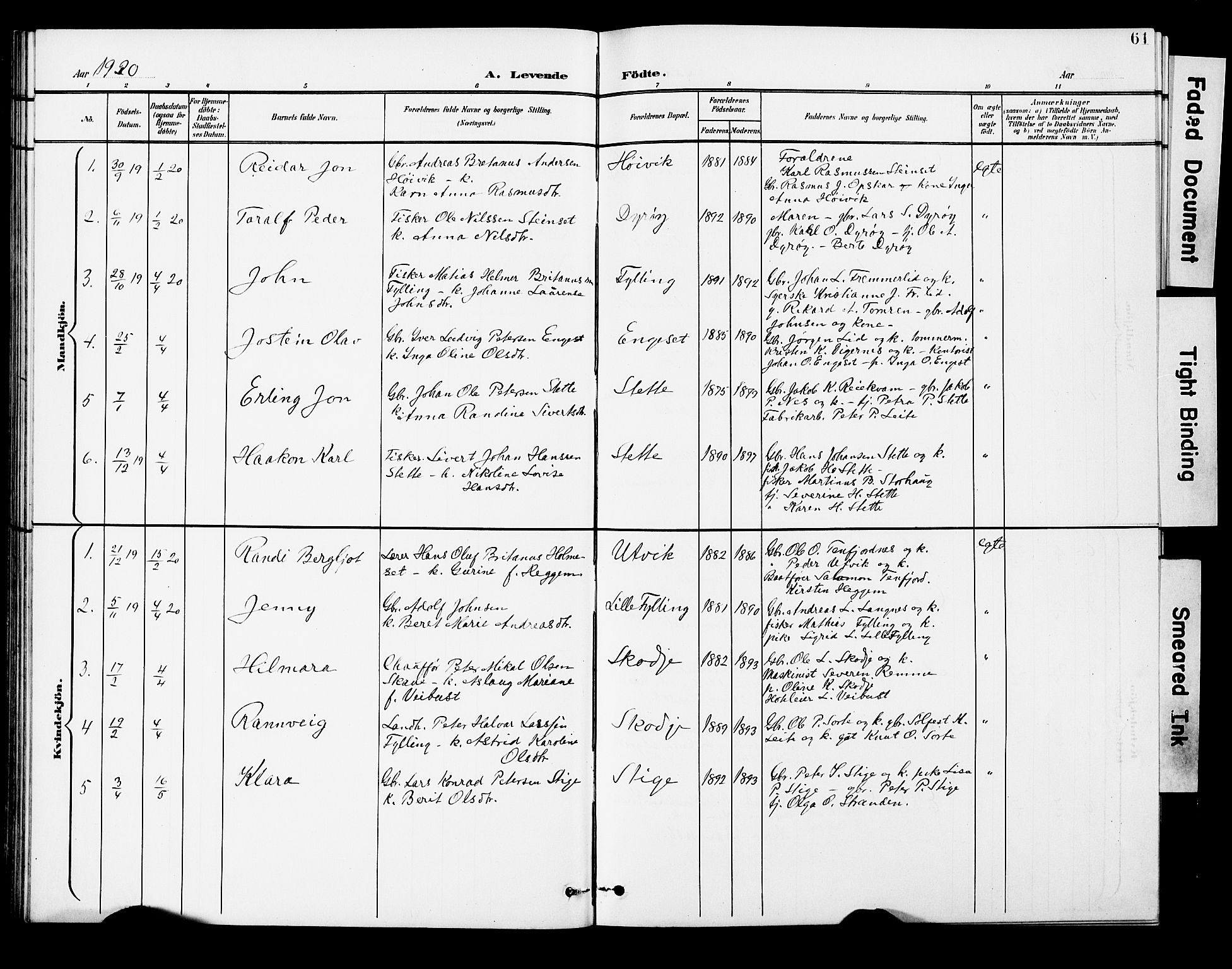 Ministerialprotokoller, klokkerbøker og fødselsregistre - Møre og Romsdal, SAT/A-1454/524/L0366: Klokkerbok nr. 524C07, 1900-1931, s. 61