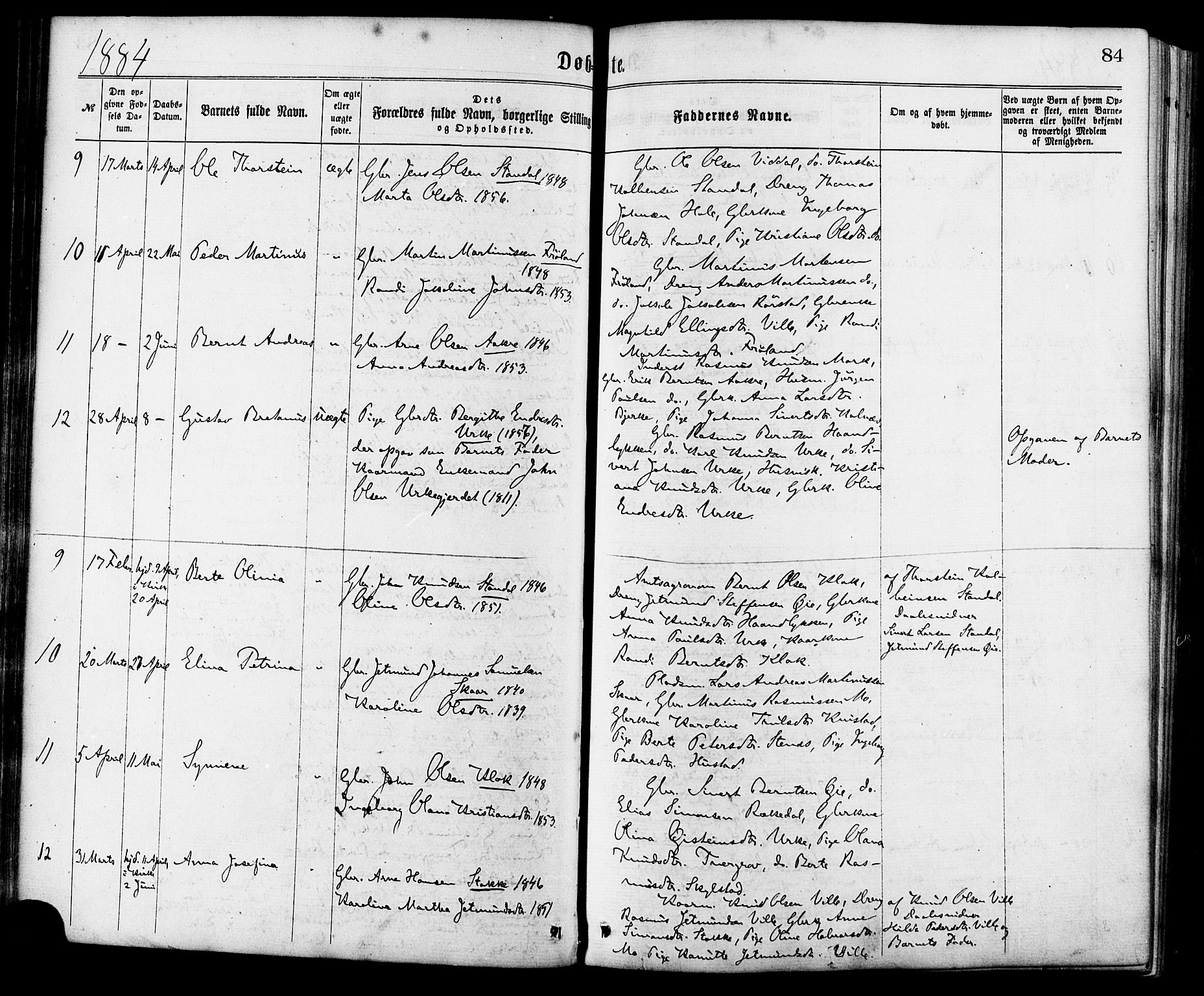 Ministerialprotokoller, klokkerbøker og fødselsregistre - Møre og Romsdal, AV/SAT-A-1454/515/L0210: Ministerialbok nr. 515A06, 1868-1885, s. 84