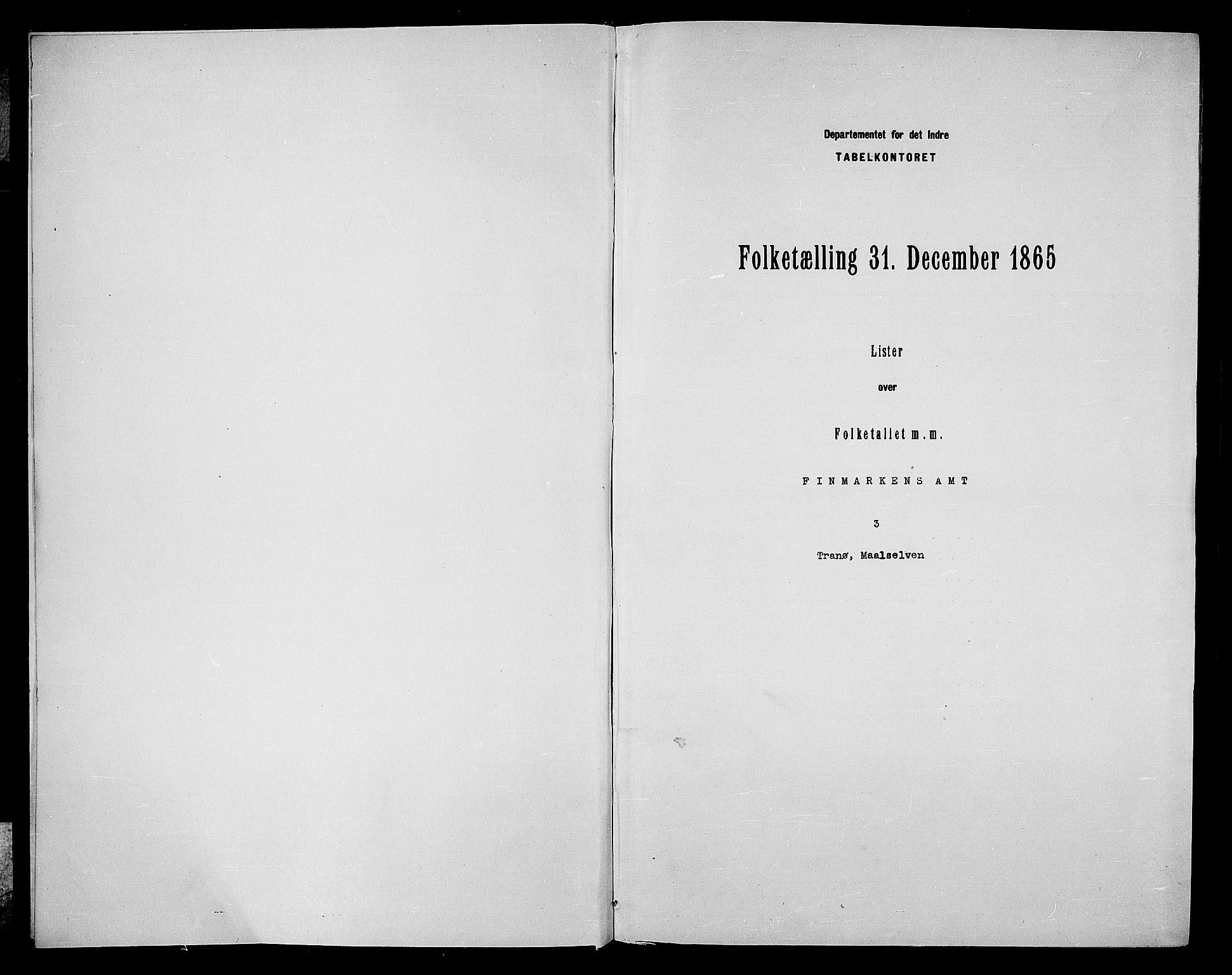 RA, Folketelling 1865 for 1927P Tranøy prestegjeld, 1865, s. 3