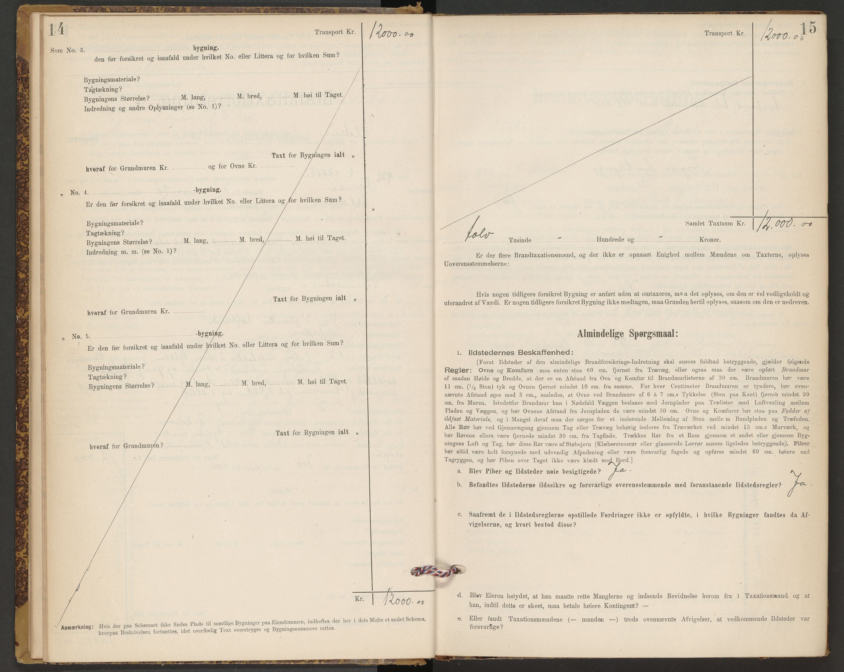 Norges Brannkasse Ulstein og Hareid, AV/SAT-A-5487/F/Fb/L0001: Branntakstprotokoll, 1900-1944, s. 14-15
