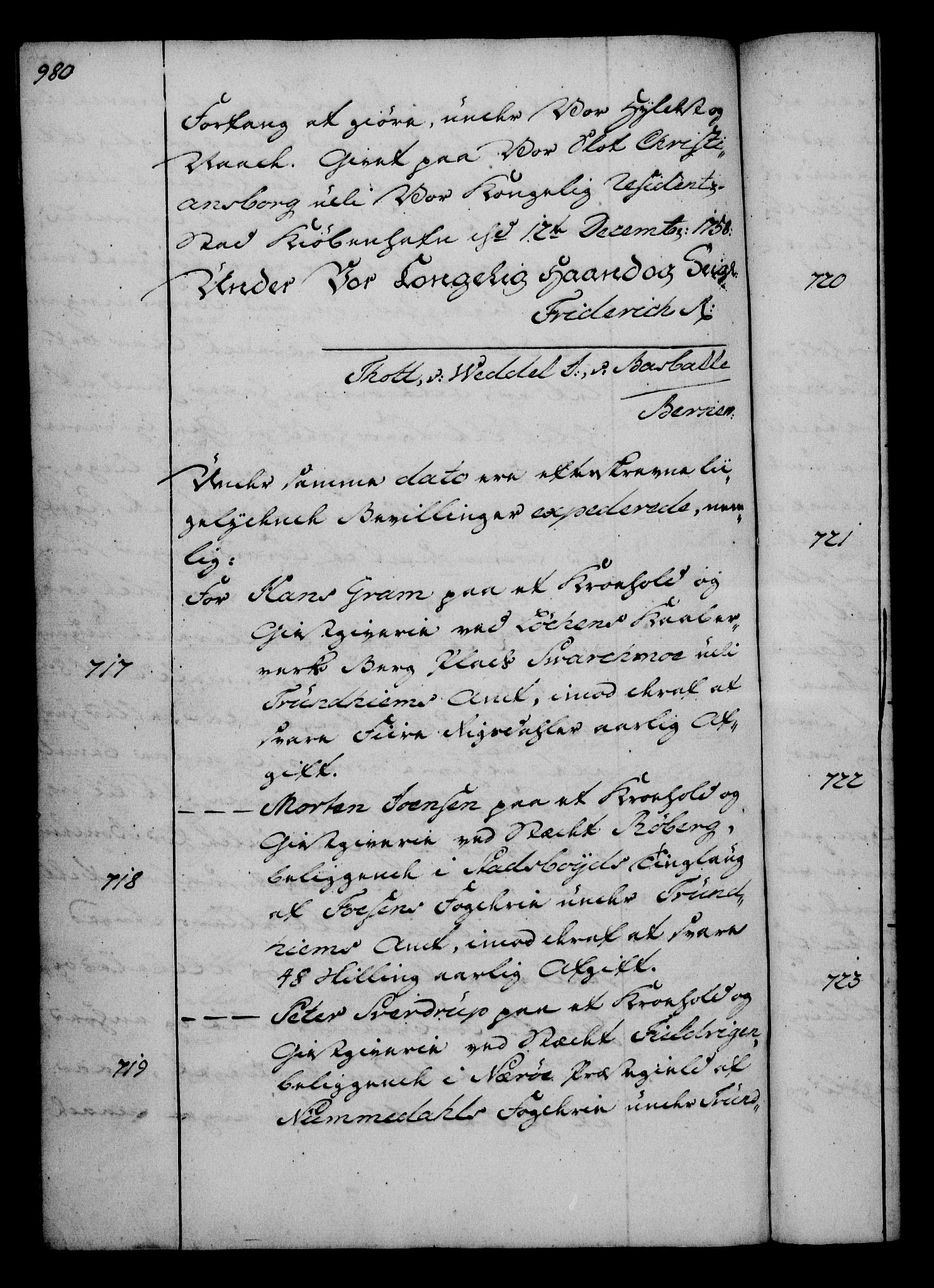 Rentekammeret, Kammerkanselliet, AV/RA-EA-3111/G/Gg/Gga/L0006: Norsk ekspedisjonsprotokoll med register (merket RK 53.6), 1749-1759, s. 980
