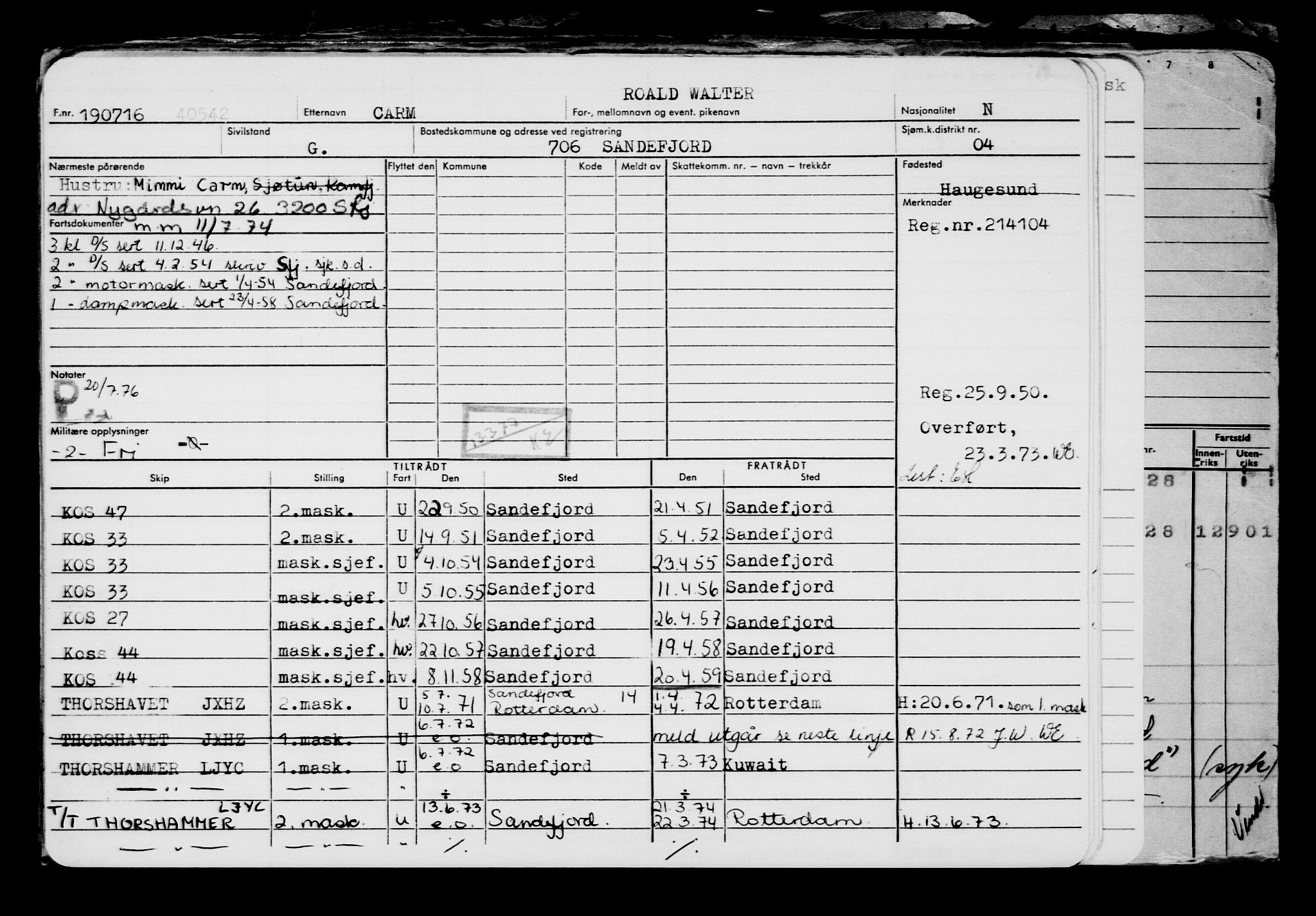 Direktoratet for sjømenn, AV/RA-S-3545/G/Gb/L0141: Hovedkort, 1916, s. 83