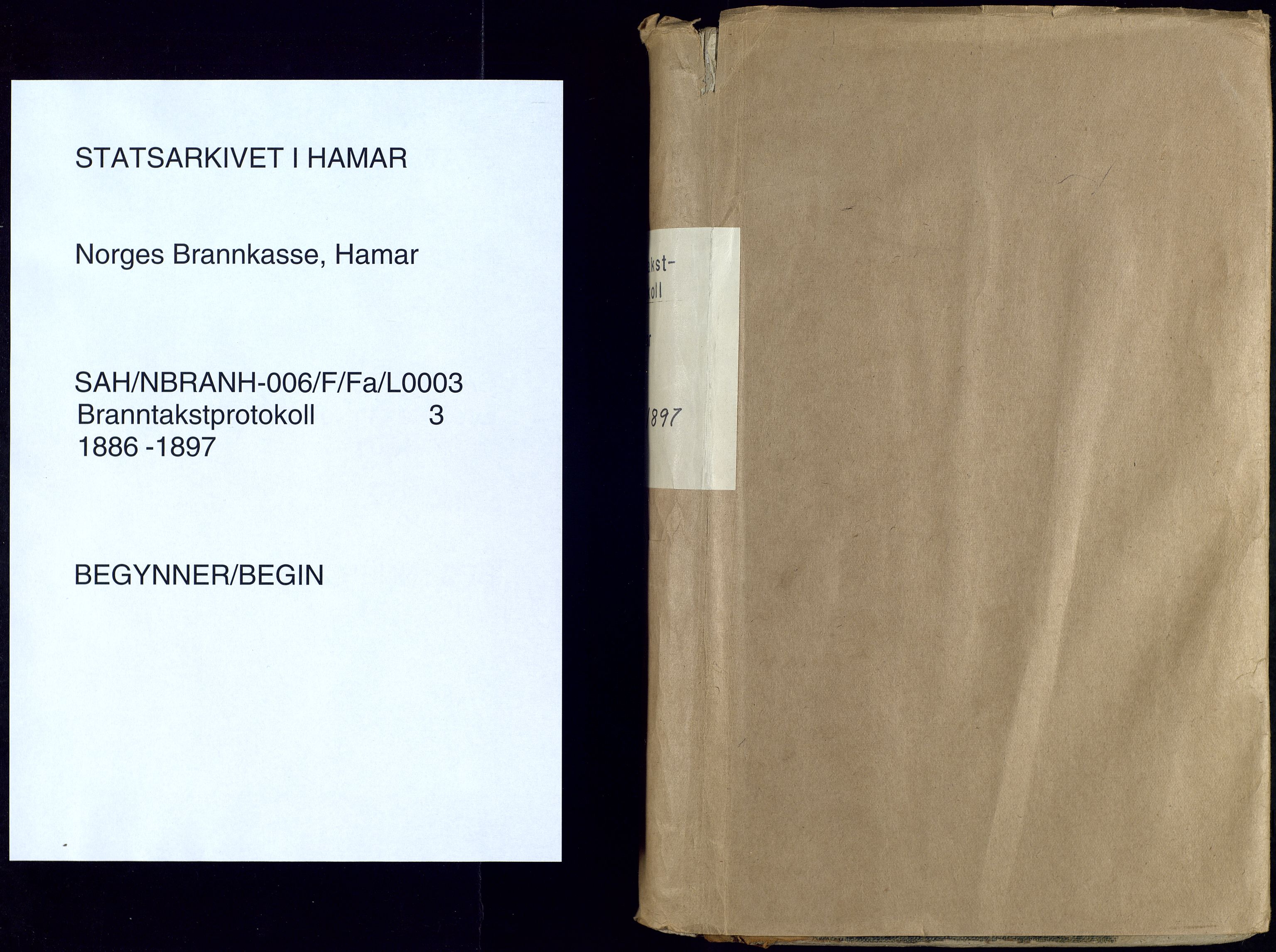 Norges Brannkasse, Hamar, AV/SAH-NBRANH-006/F/Fa/L0003: Branntakstprotokoll, 1886-1897