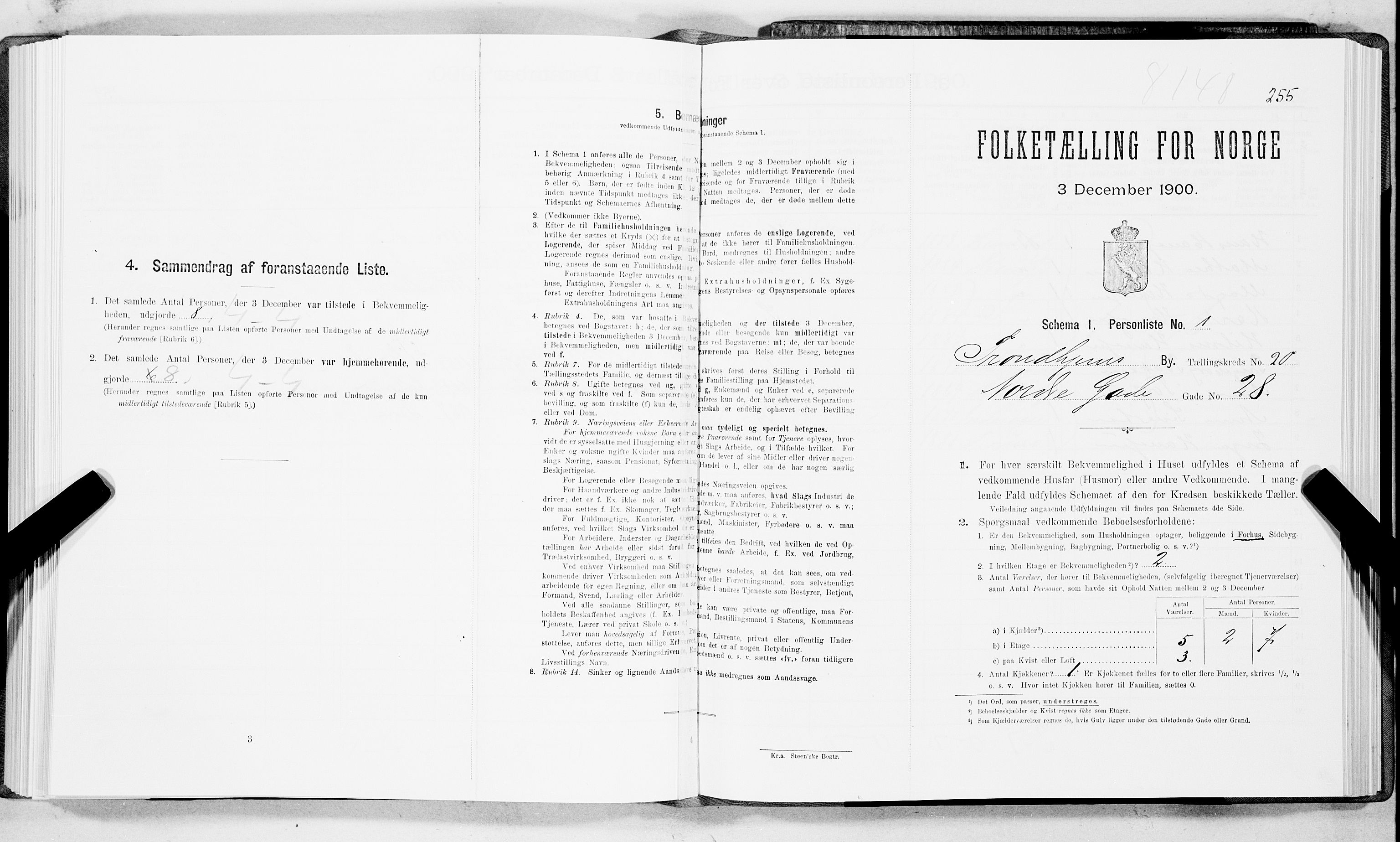 SAT, Folketelling 1900 for 1601 Trondheim kjøpstad, 1900, s. 3320