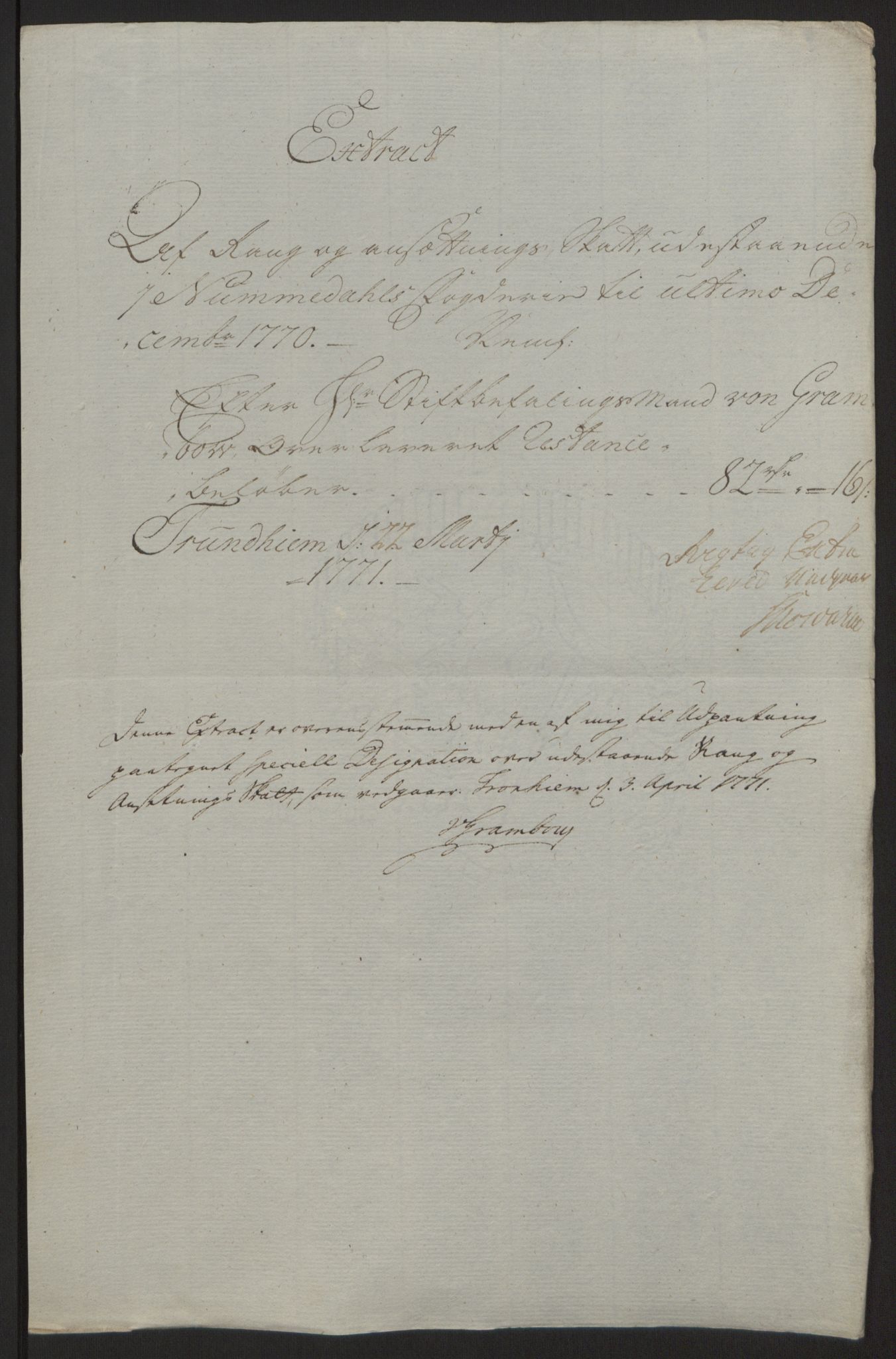 Rentekammeret inntil 1814, Reviderte regnskaper, Fogderegnskap, AV/RA-EA-4092/R64/L4502: Ekstraskatten Namdal, 1762-1772, s. 389