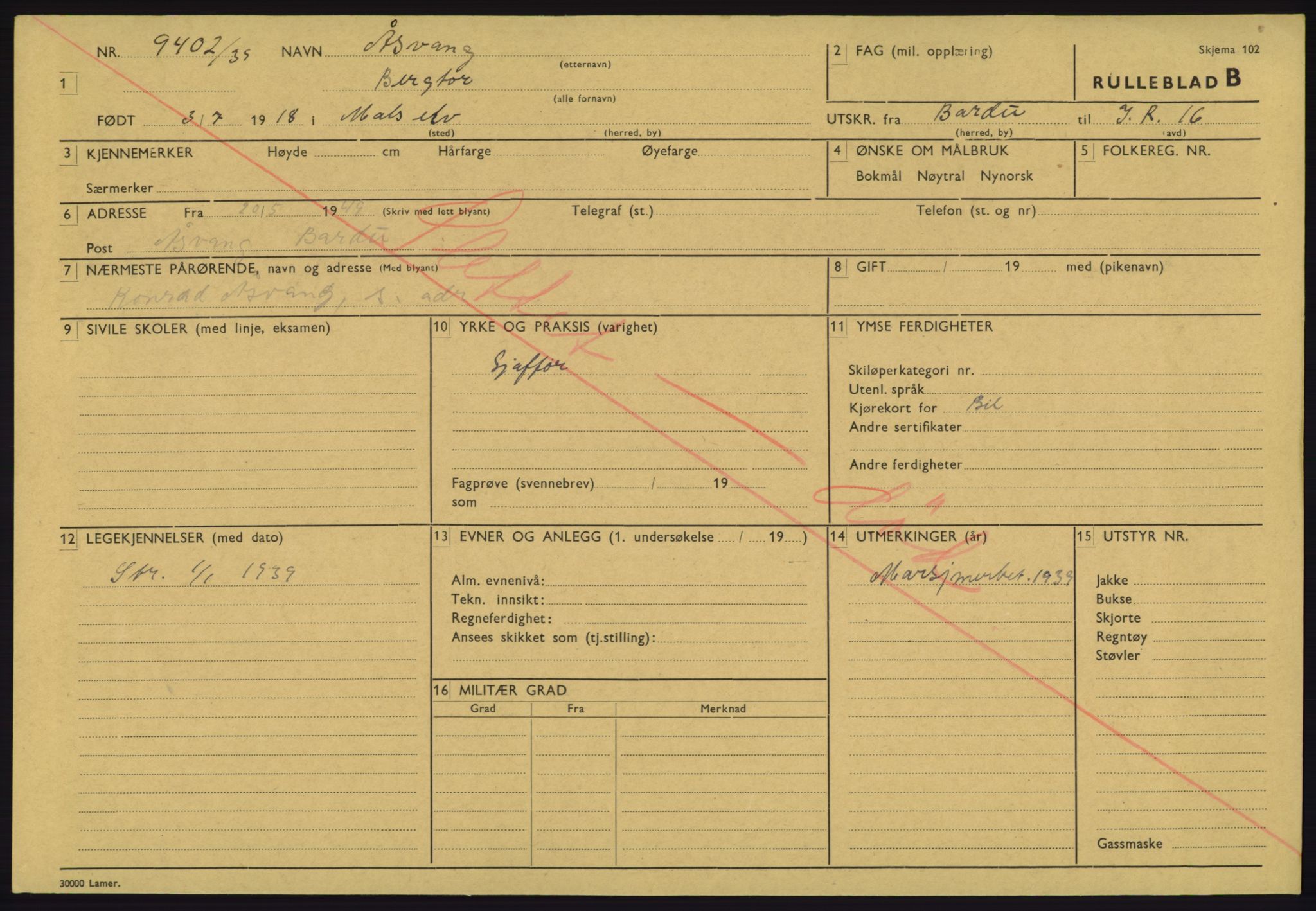 Forsvaret, Troms infanteriregiment nr. 16, AV/RA-RAFA-3146/P/Pa/L0023: Rulleblad for regimentets menige mannskaper, årsklasse 1939, 1939, s. 1359