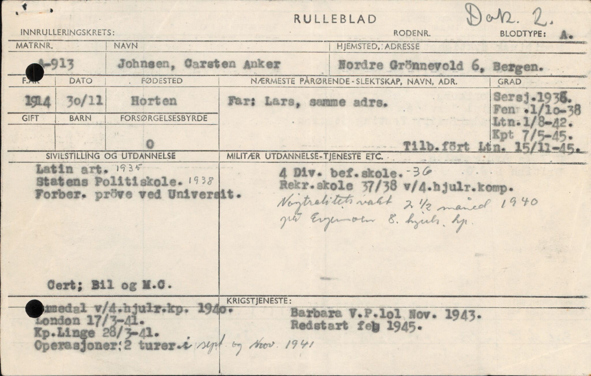 Forsvaret, Forsvarets overkommando/Luftforsvarsstaben, AV/RA-RAFA-4079/P/Pa/L0036: Personellpapirer, 1914, s. 508