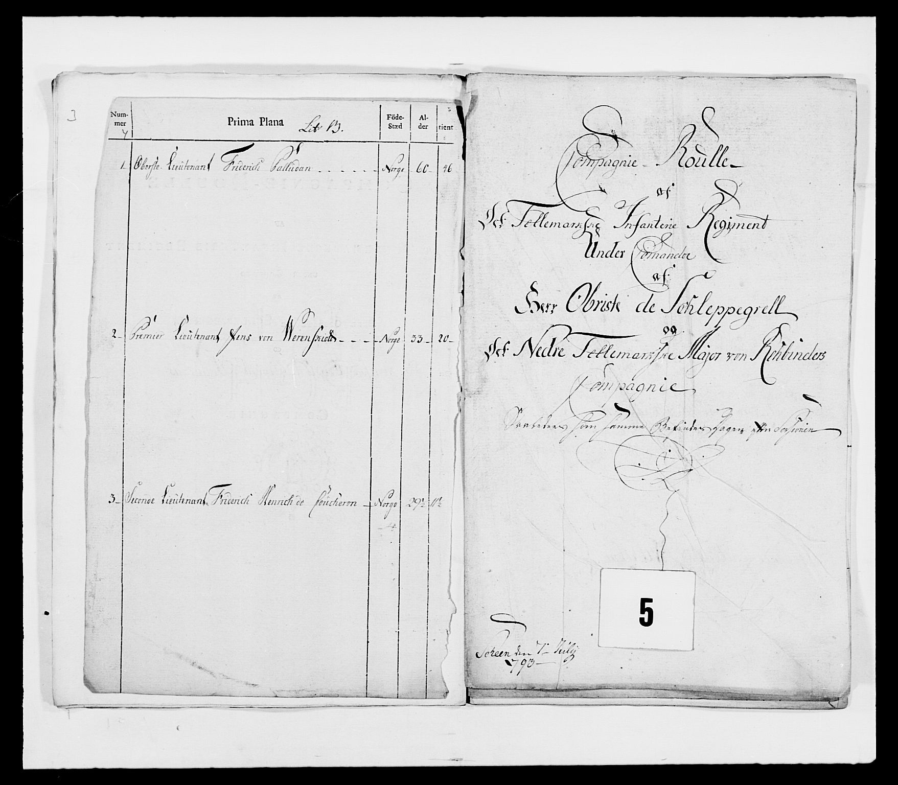 Generalitets- og kommissariatskollegiet, Det kongelige norske kommissariatskollegium, AV/RA-EA-5420/E/Eh/L0114: Telemarkske nasjonale infanteriregiment, 1789-1802, s. 50