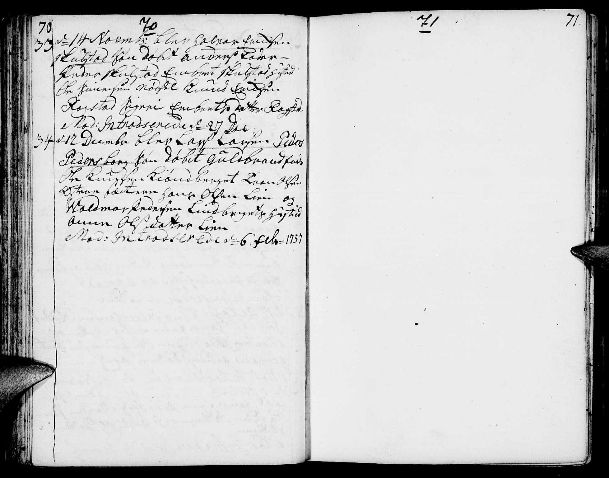 Elverum prestekontor, SAH/PREST-044/H/Ha/Haa/L0002: Ministerialbok nr. 2, 1751-1756, s. 70-71