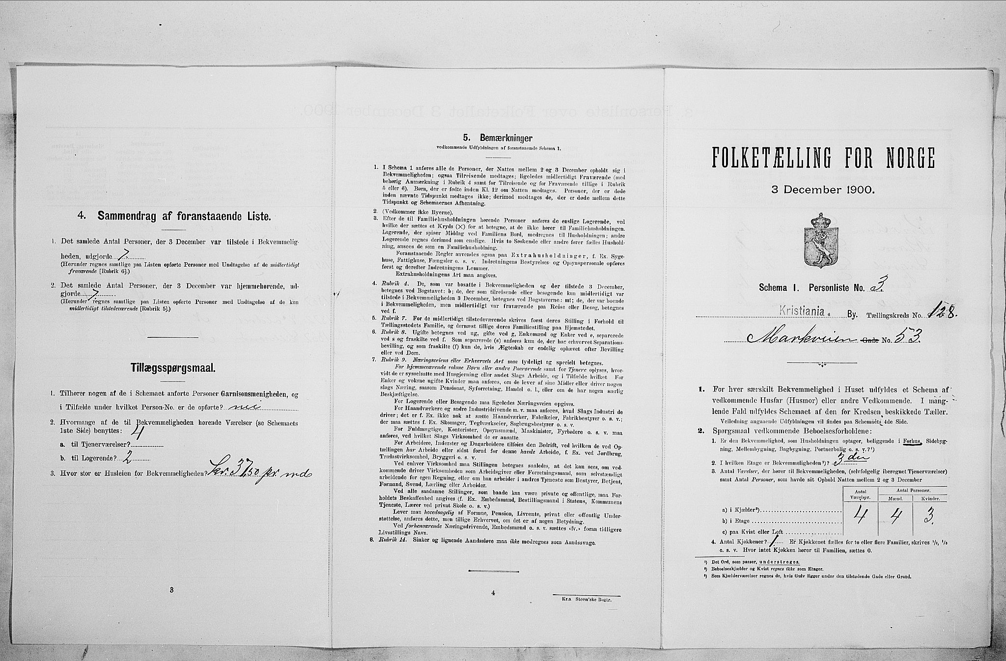 SAO, Folketelling 1900 for 0301 Kristiania kjøpstad, 1900, s. 58424