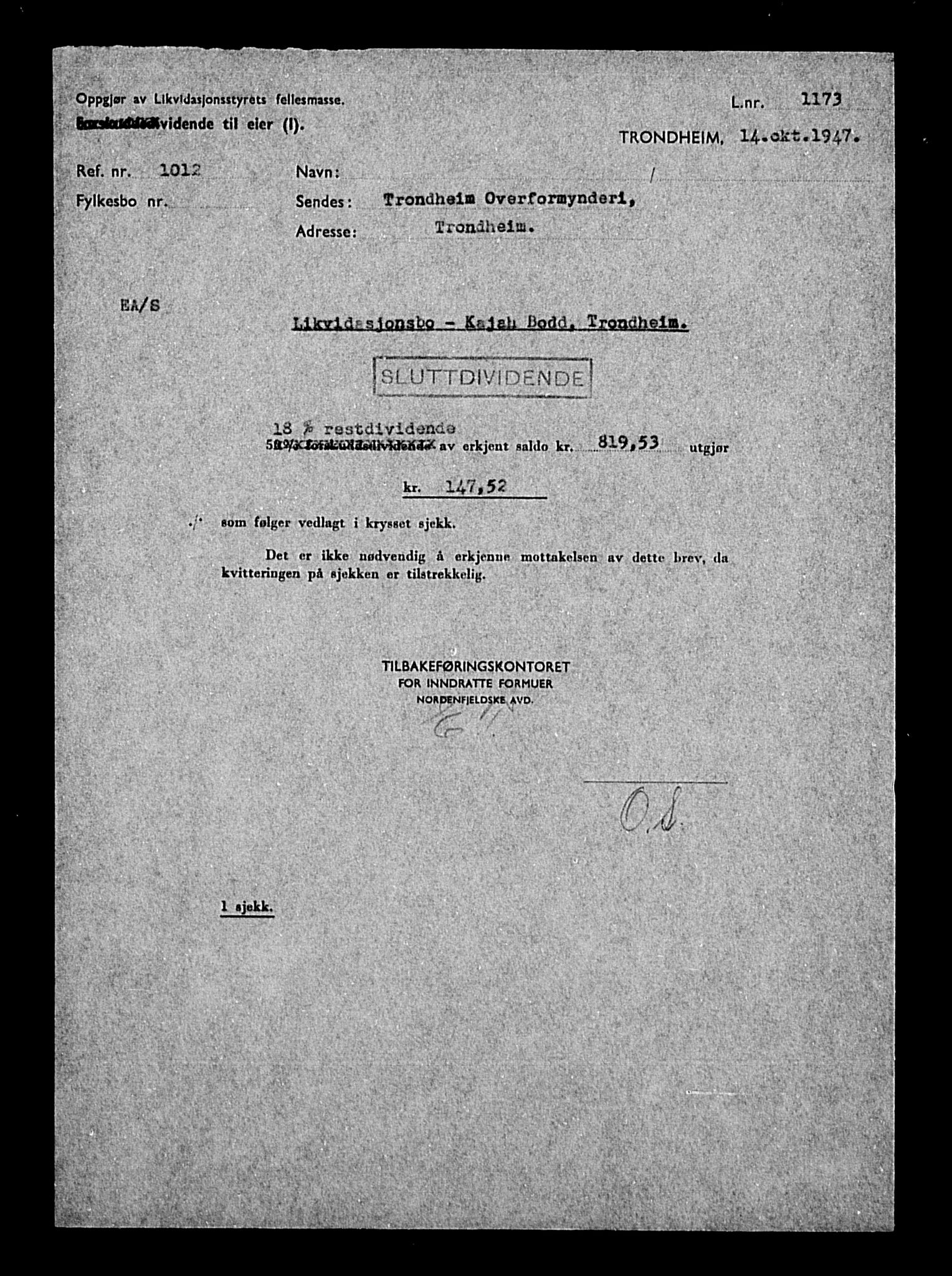 Justisdepartementet, Tilbakeføringskontoret for inndratte formuer, RA/S-1564/H/Hc/Hca/L0892: --, 1945-1947, s. 442