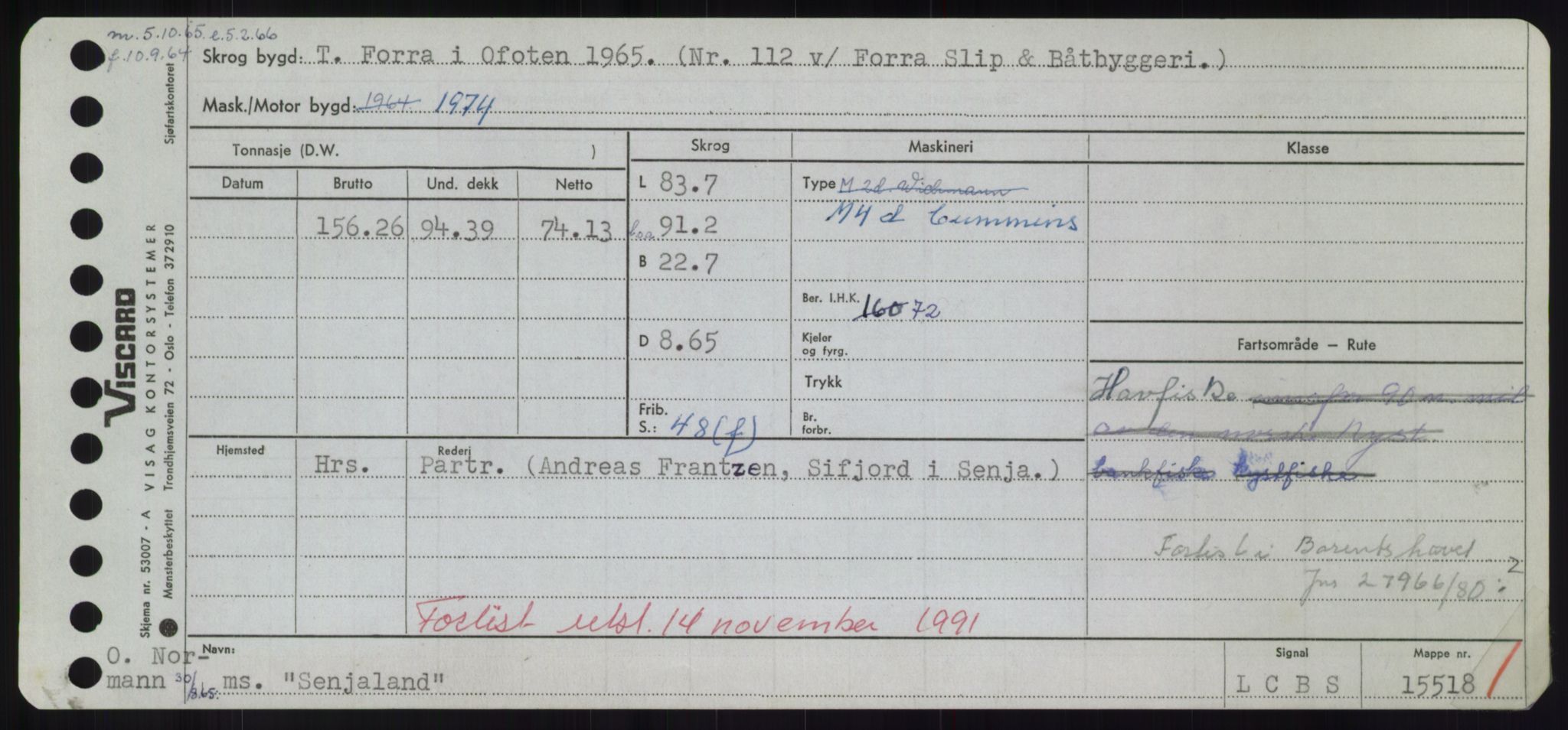 Sjøfartsdirektoratet med forløpere, Skipsmålingen, RA/S-1627/H/Hd/L0032: Fartøy, San-Seve, s. 499