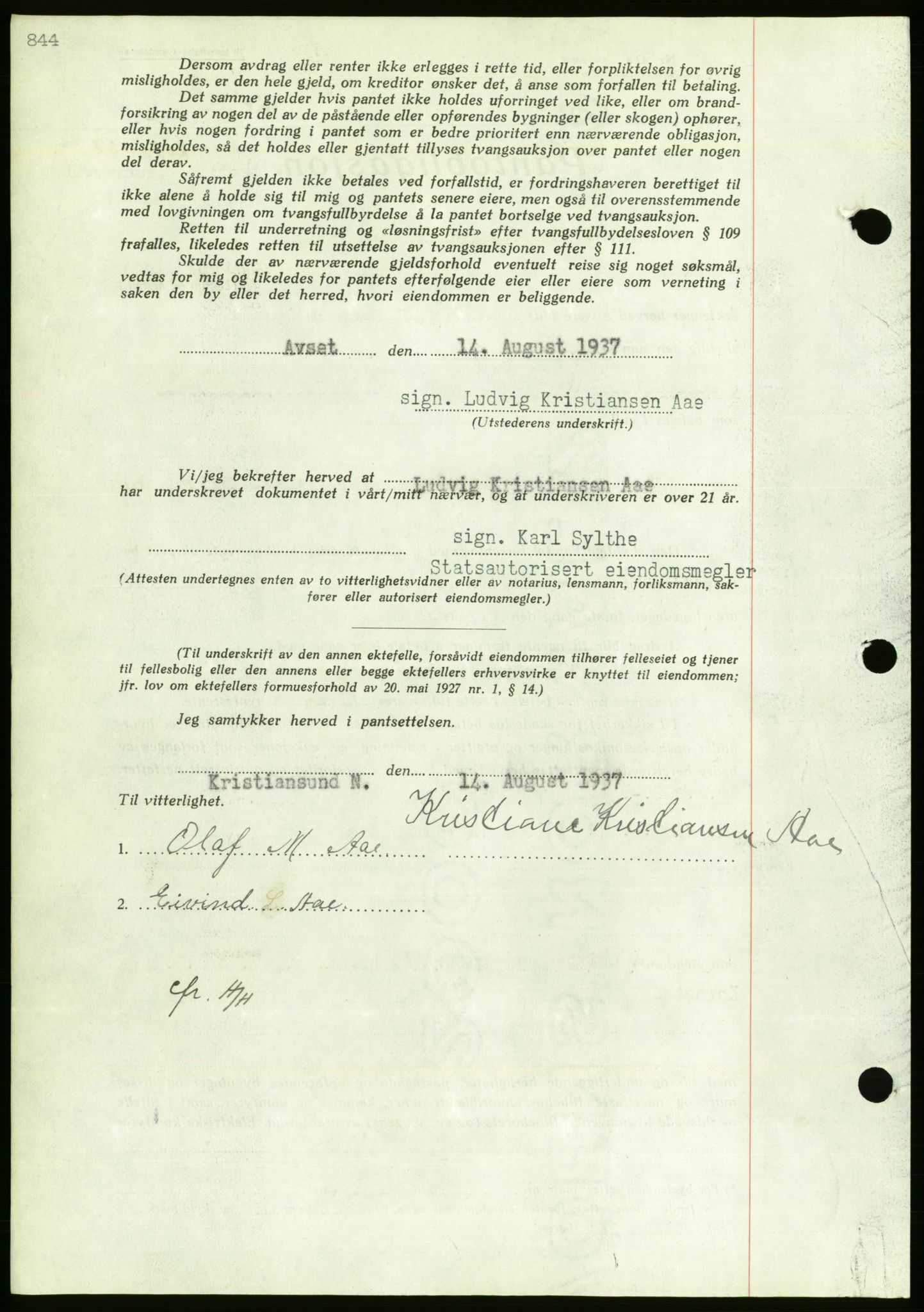 Nordmøre sorenskriveri, AV/SAT-A-4132/1/2/2Ca/L0091: Pantebok nr. B81, 1937-1937, Dagboknr: 2055/1937