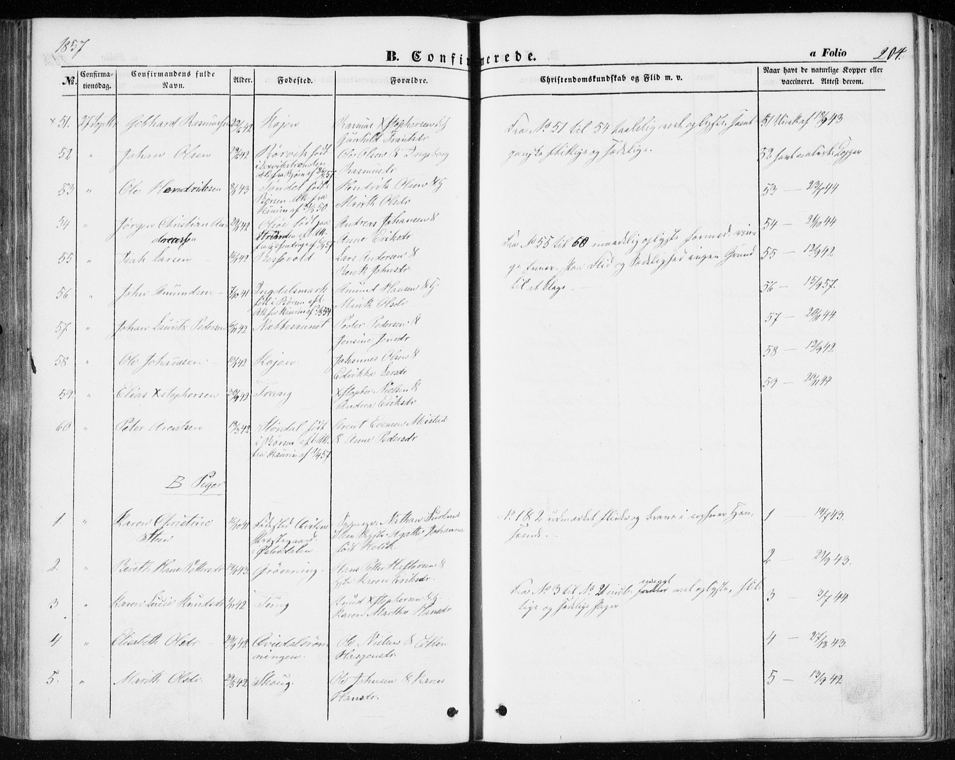 Ministerialprotokoller, klokkerbøker og fødselsregistre - Sør-Trøndelag, SAT/A-1456/646/L0611: Ministerialbok nr. 646A09, 1848-1857, s. 204
