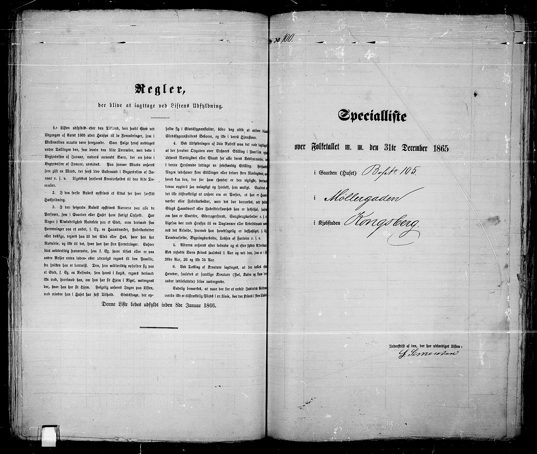 RA, Folketelling 1865 for 0604B Kongsberg prestegjeld, Kongsberg kjøpstad, 1865, s. 210