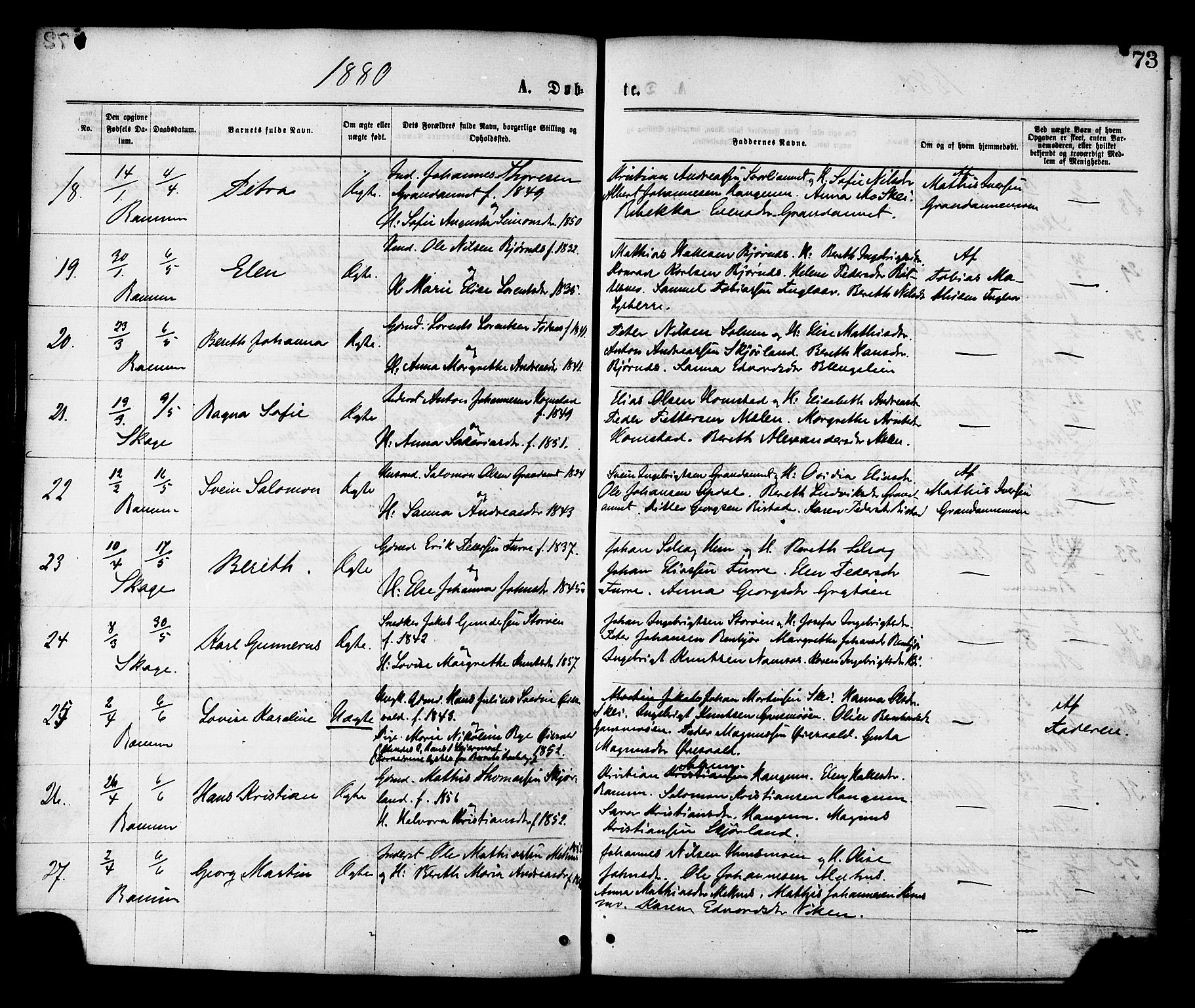Ministerialprotokoller, klokkerbøker og fødselsregistre - Nord-Trøndelag, AV/SAT-A-1458/764/L0554: Ministerialbok nr. 764A09, 1867-1880, s. 73