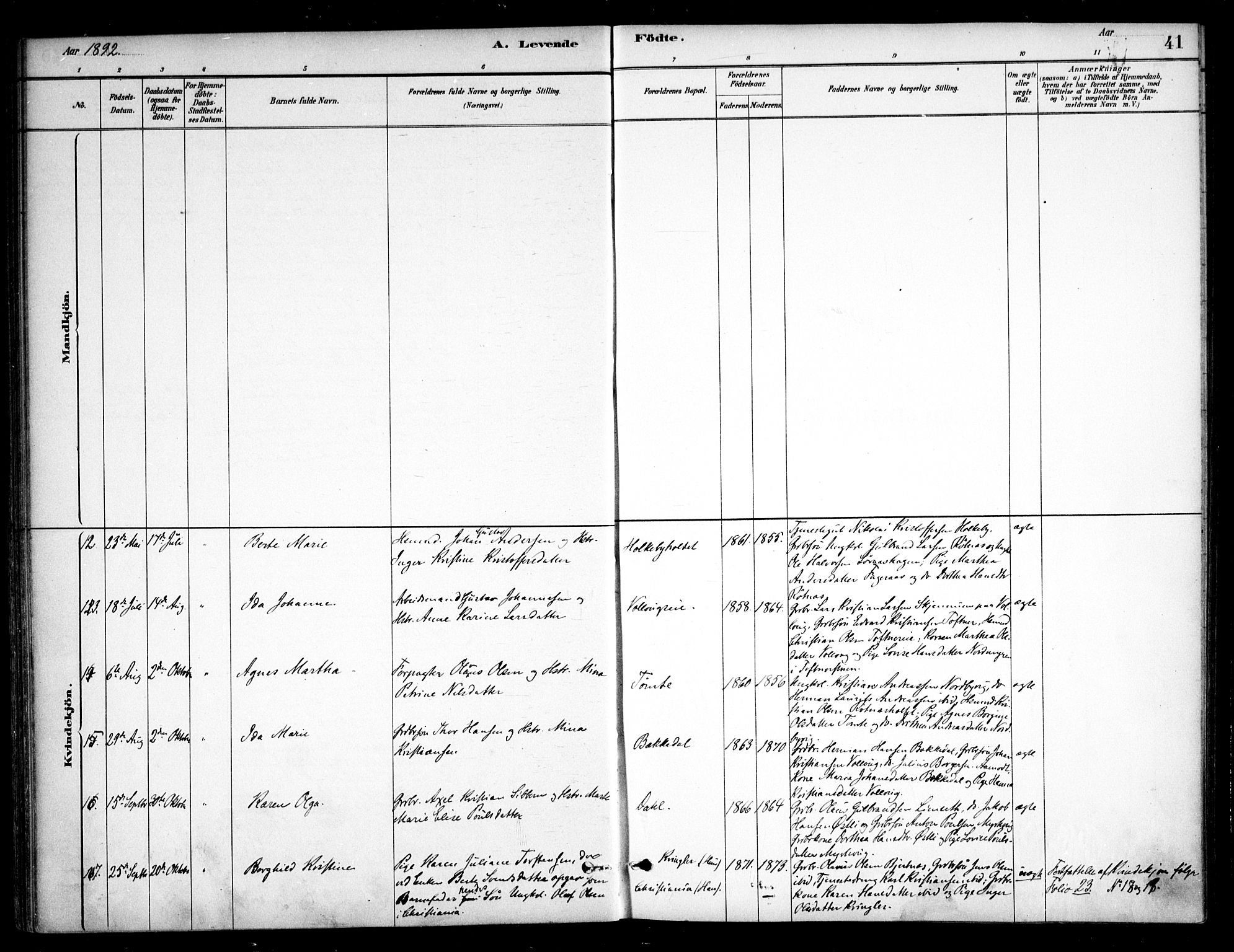 Nannestad prestekontor Kirkebøker, AV/SAO-A-10414a/F/Fc/L0001: Ministerialbok nr. III 1, 1881-1892, s. 41