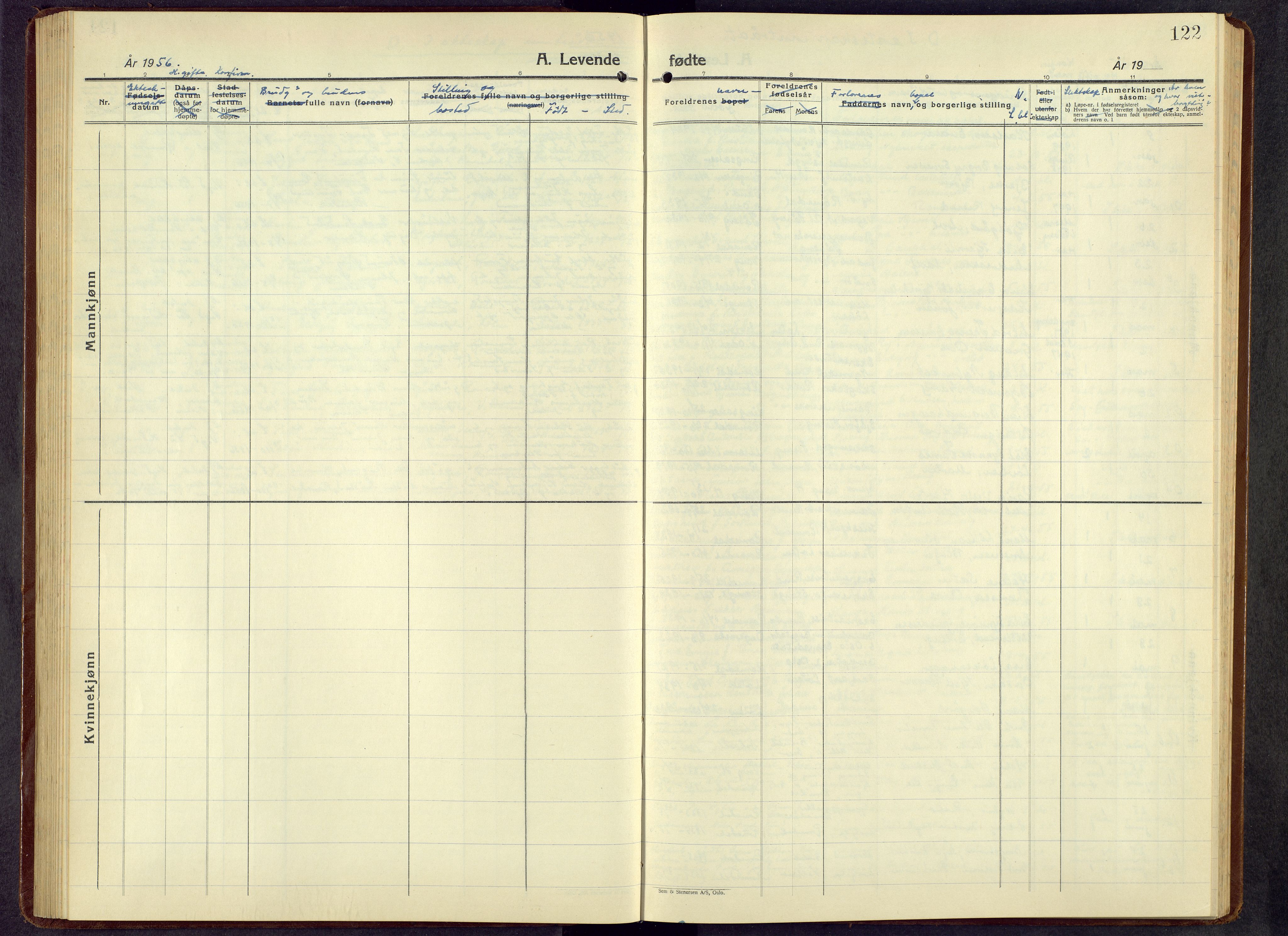 Romedal prestekontor, AV/SAH-PREST-004/L/L0016: Klokkerbok nr. 16, 1940-1958, s. 122