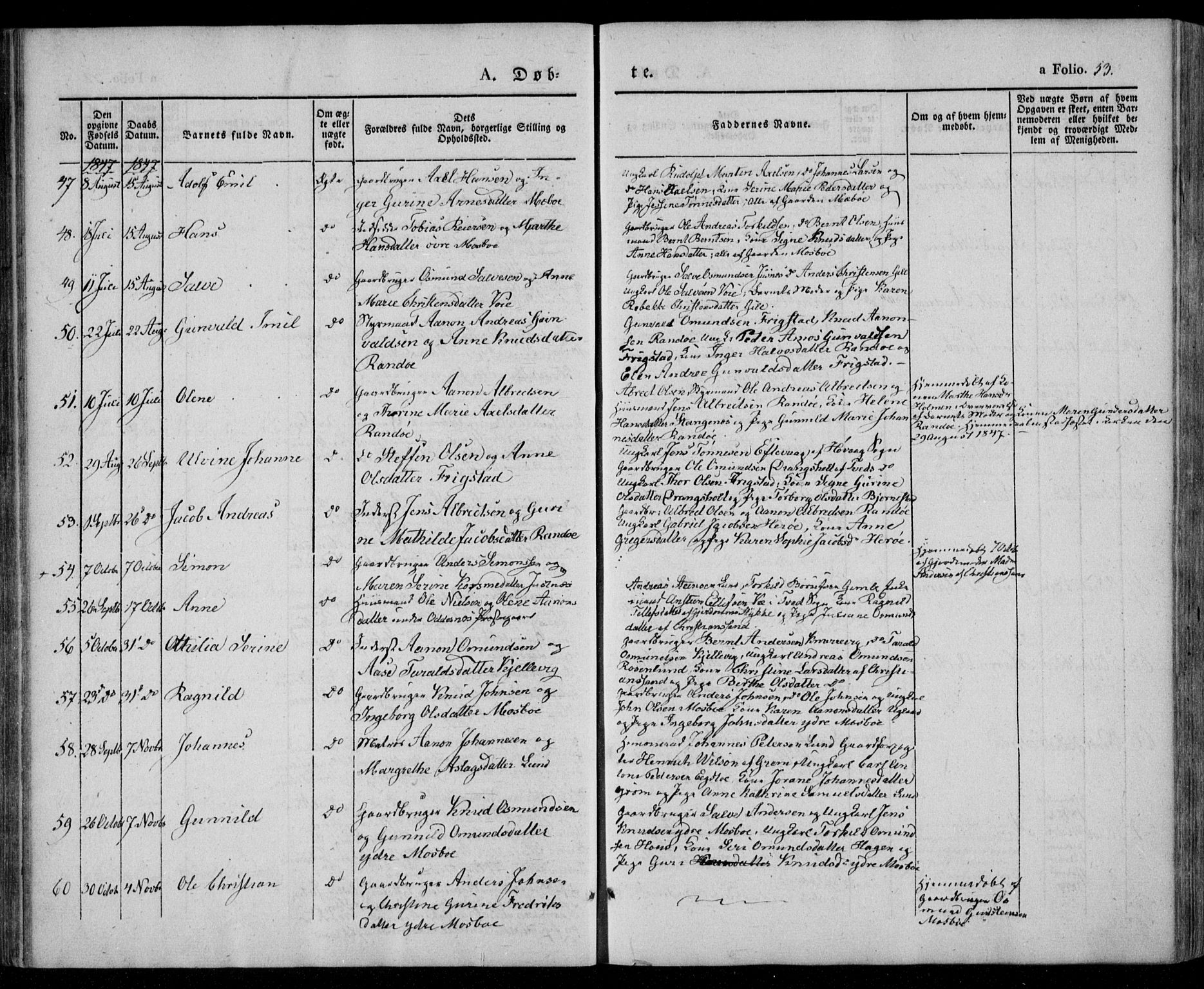 Oddernes sokneprestkontor, AV/SAK-1111-0033/F/Fa/Faa/L0006: Ministerialbok nr. A 6, 1838-1851, s. 53