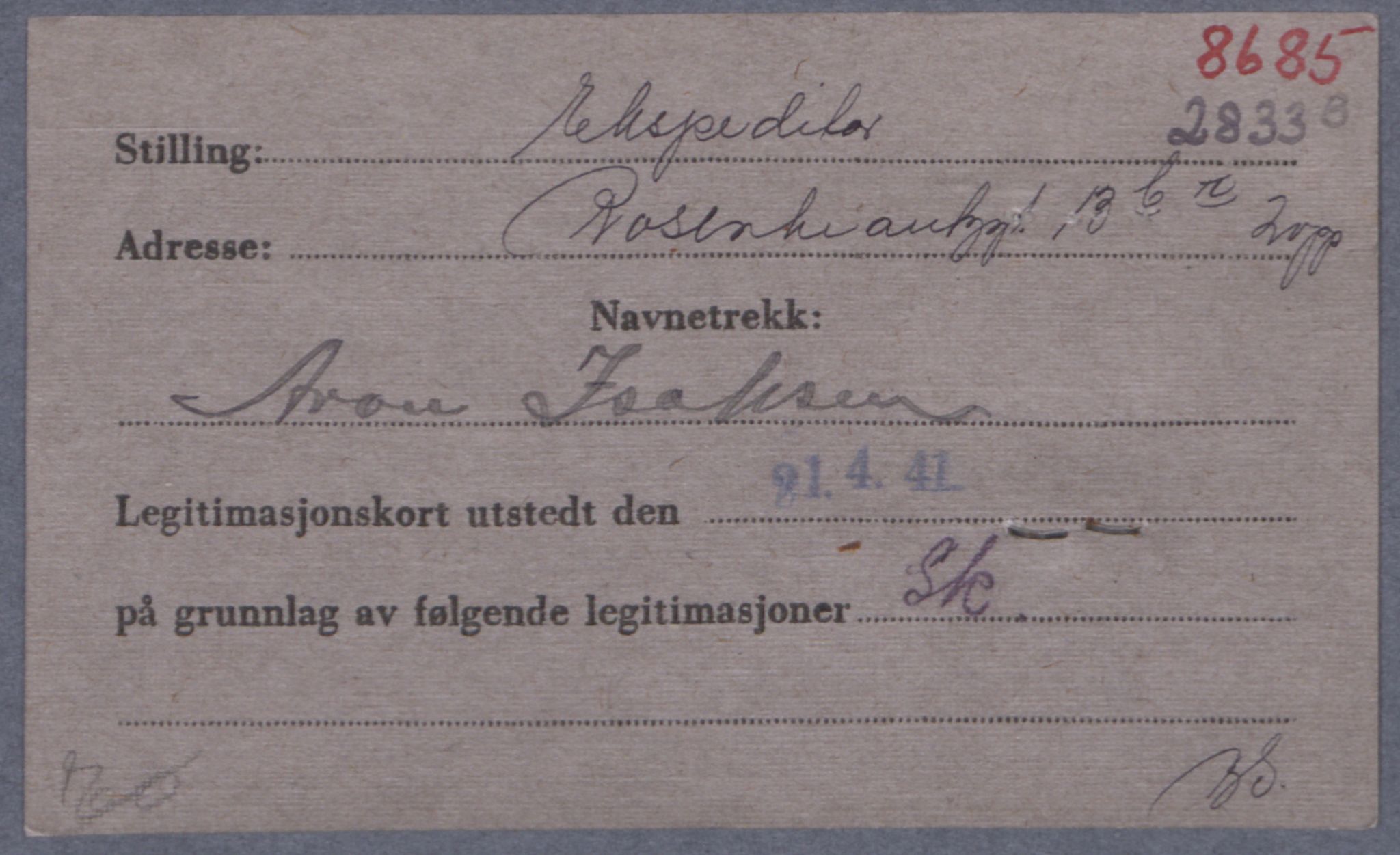 Sosialdepartementet, Våre Falne, RA/S-1708/E/Ee/L0021A: Fotografier av jøder på legitimasjonskort (1941-42), 1941-1942, s. 166
