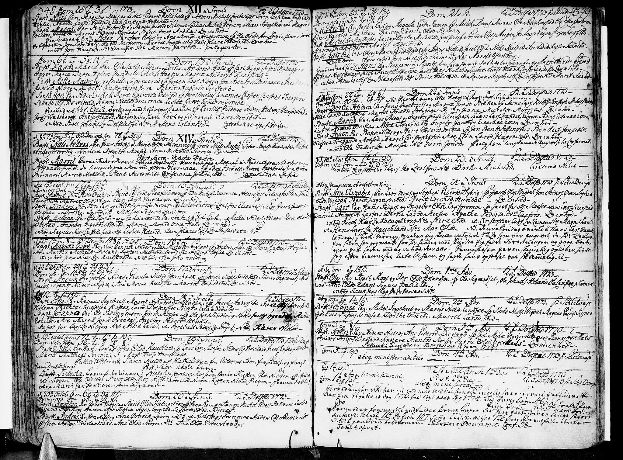 Ministerialprotokoller, klokkerbøker og fødselsregistre - Nordland, AV/SAT-A-1459/820/L0285: Ministerialbok nr. 820A06, 1753-1778, s. 348-349