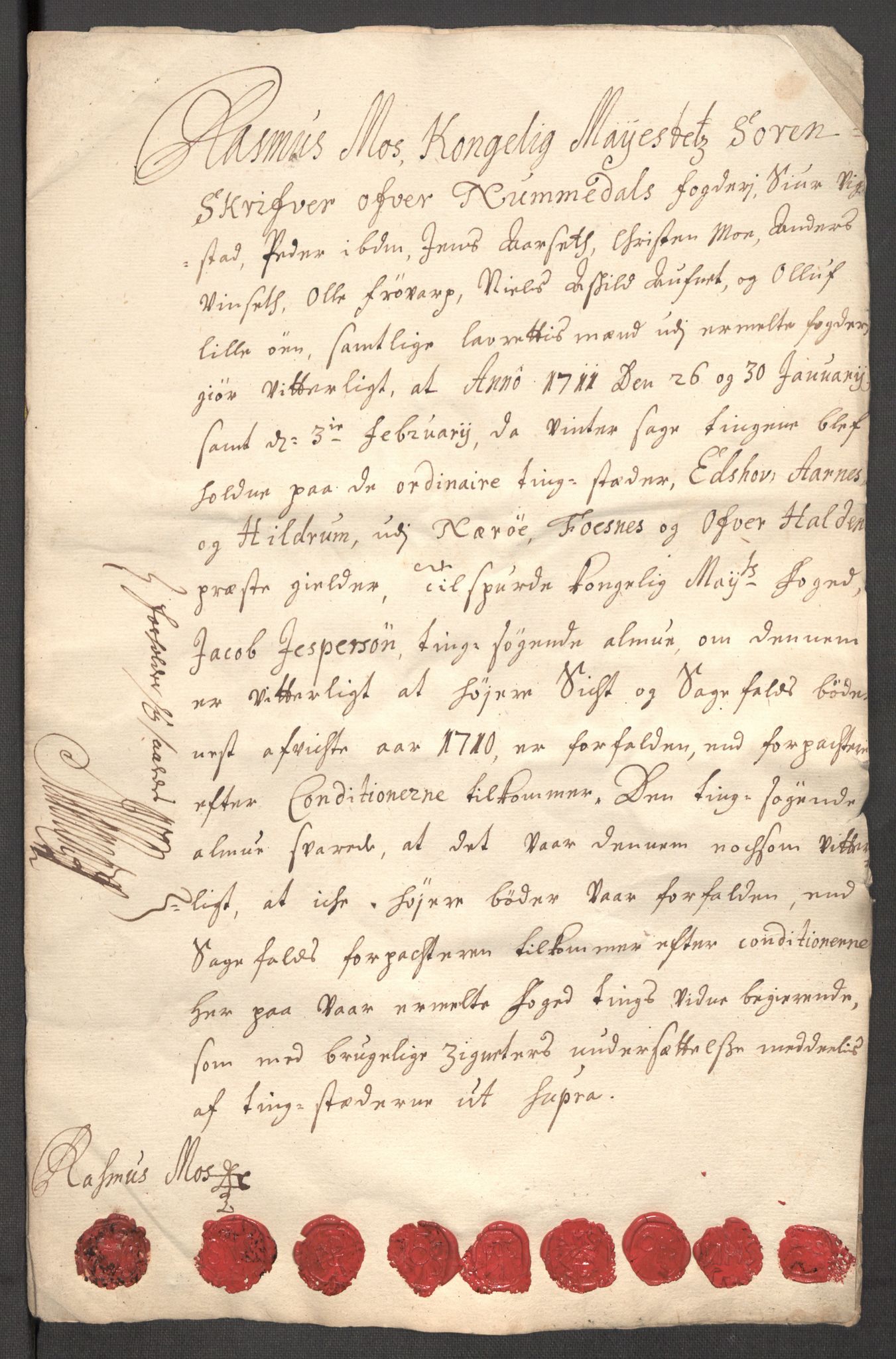 Rentekammeret inntil 1814, Reviderte regnskaper, Fogderegnskap, RA/EA-4092/R64/L4431: Fogderegnskap Namdal, 1709-1710, s. 468