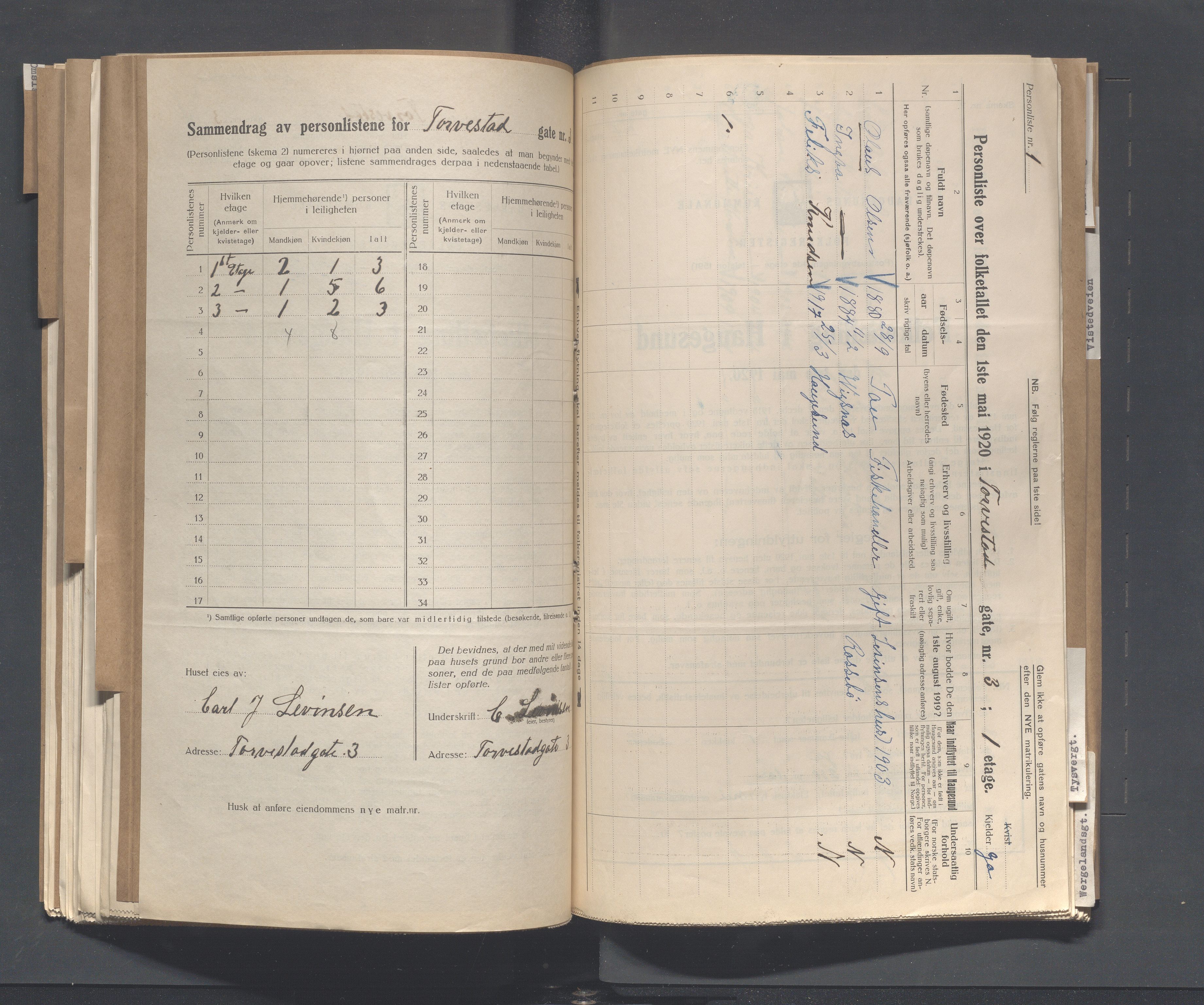 IKAR, Kommunal folketelling 1.5.1920 for Haugesund, 1920, s. 5241