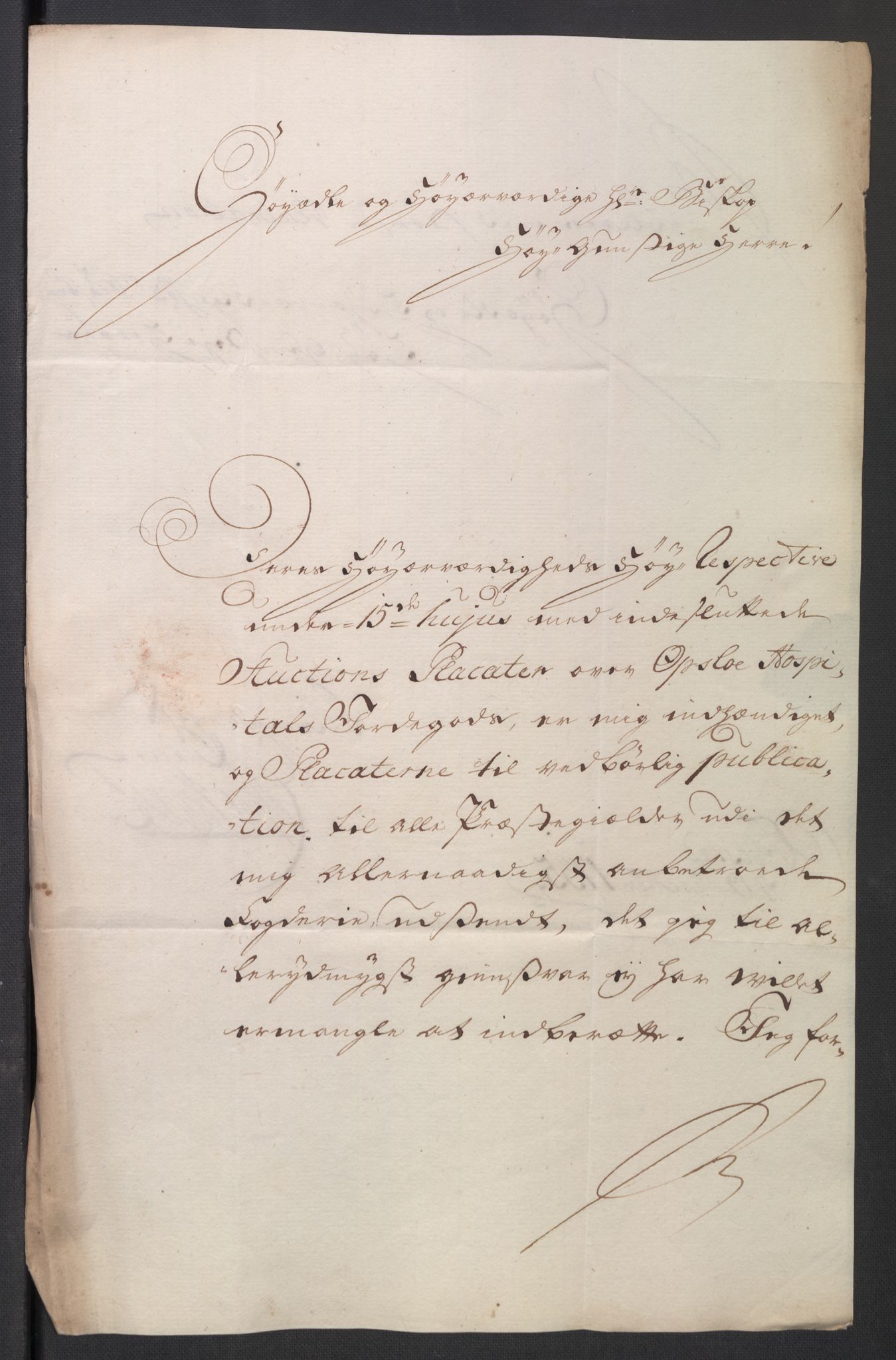 Oslo stiftsdireksjon, AV/SAO-A-11085/K/Kb/L0003/0004: Oslo Hospital / Auksjoner over Hospitalets eiendommer: Korrespondanse, 1735-1736, s. 24
