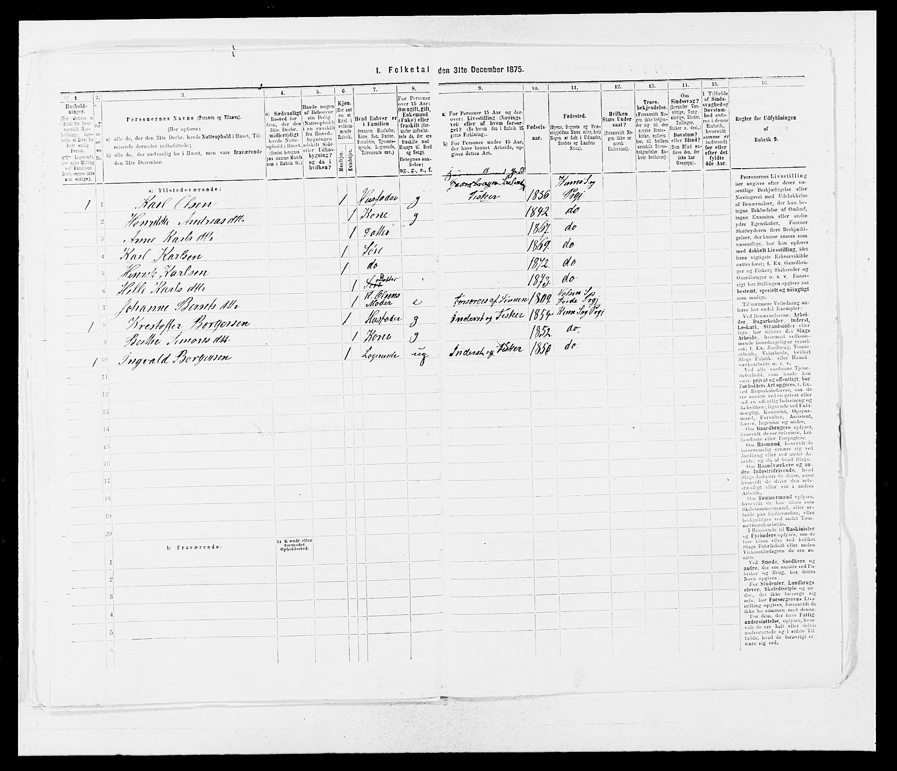 SAB, Folketelling 1875 for 1437L Kinn prestegjeld, Kinn sokn og Svanøy sokn, 1875, s. 396