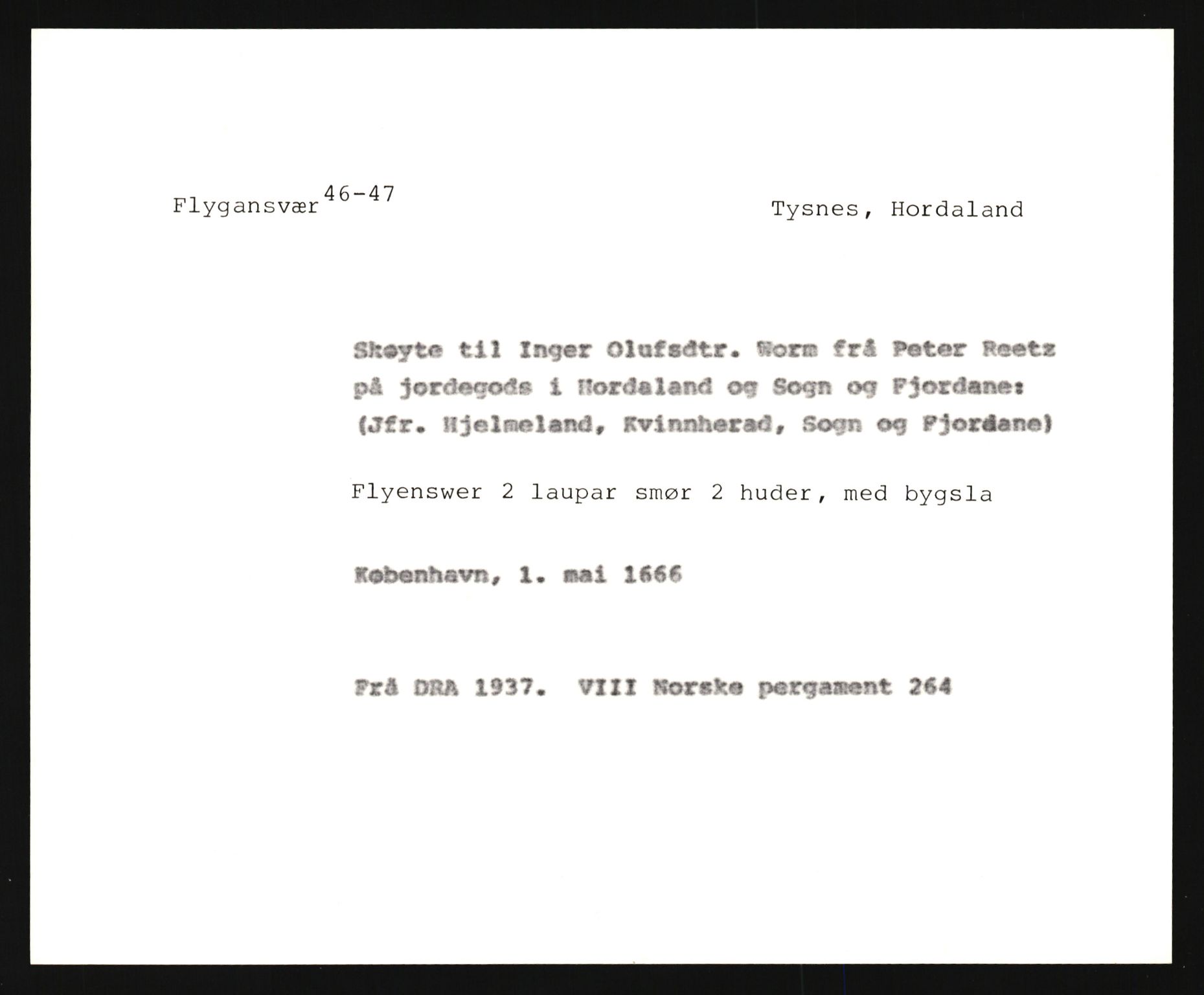 Riksarkivets diplomsamling, AV/RA-EA-5965/F35/F35e/L0028: Registreringssedler Hordaland 1, 1400-1700, s. 327