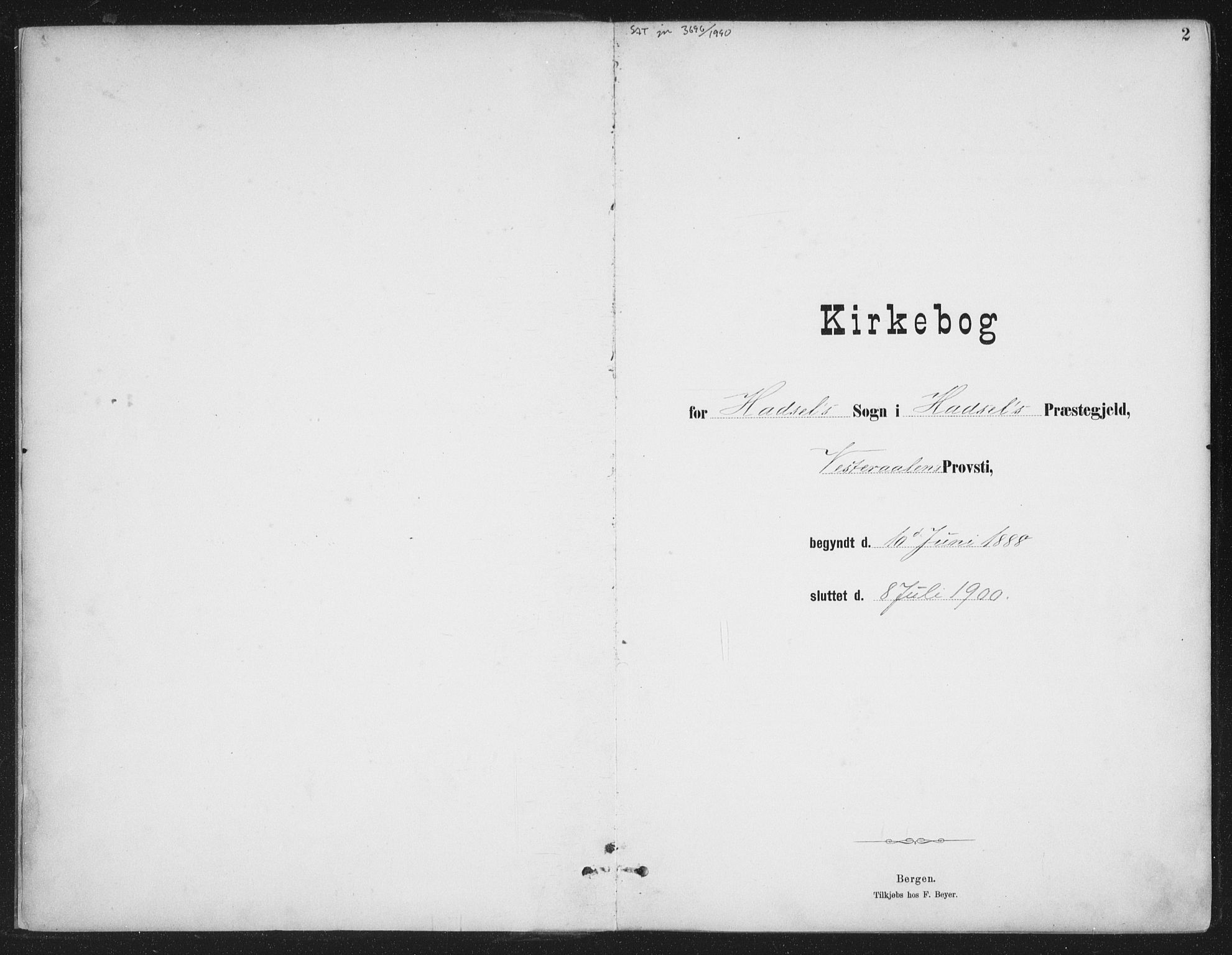 Ministerialprotokoller, klokkerbøker og fødselsregistre - Nordland, SAT/A-1459/888/L1245: Ministerialbok nr. 888A11, 1888-1900, s. 2