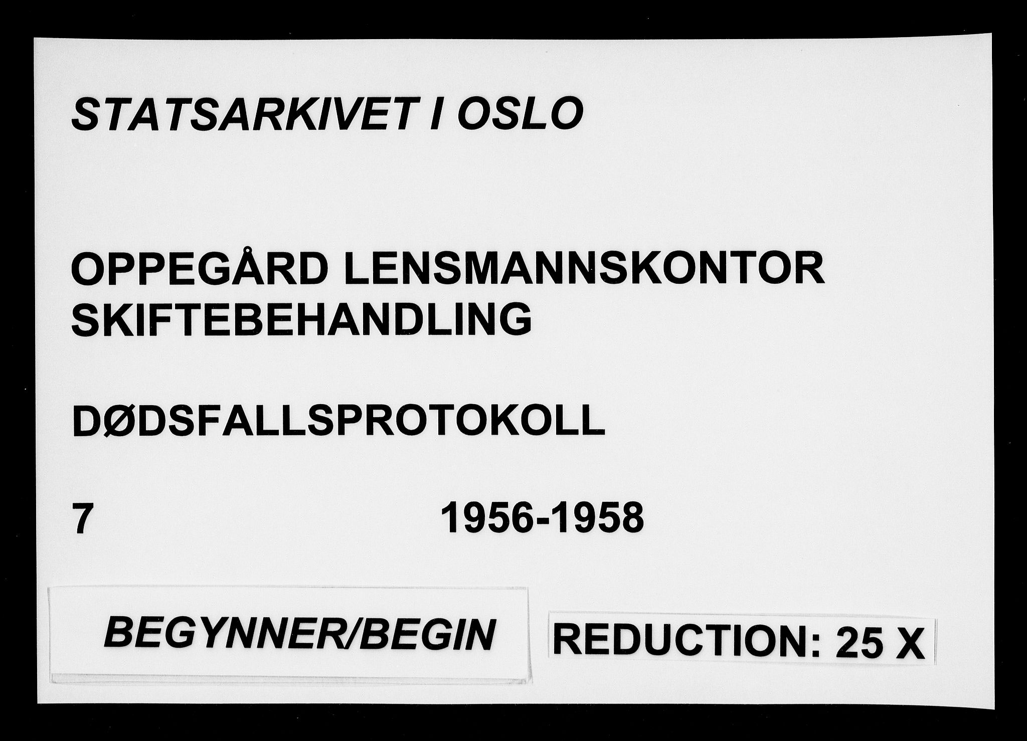 Oppegård lensmannskontor, AV/SAO-A-10186/H/Ha/L0007: Dødsfallsprotokoll, 1956-1958