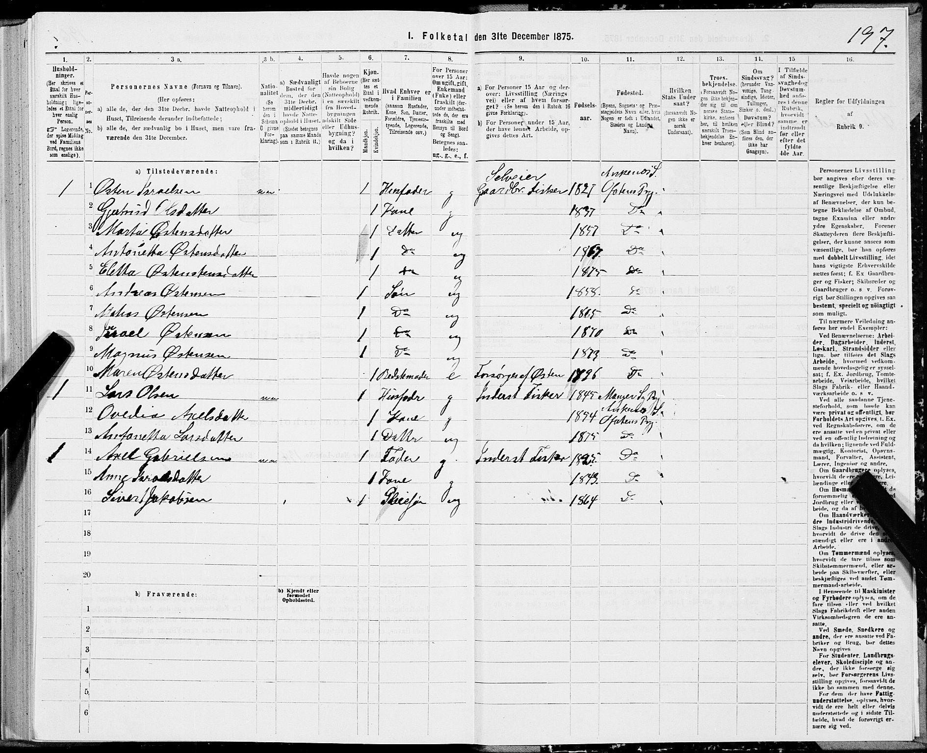 SAT, Folketelling 1875 for 1853P Ofoten prestegjeld, 1875, s. 2197