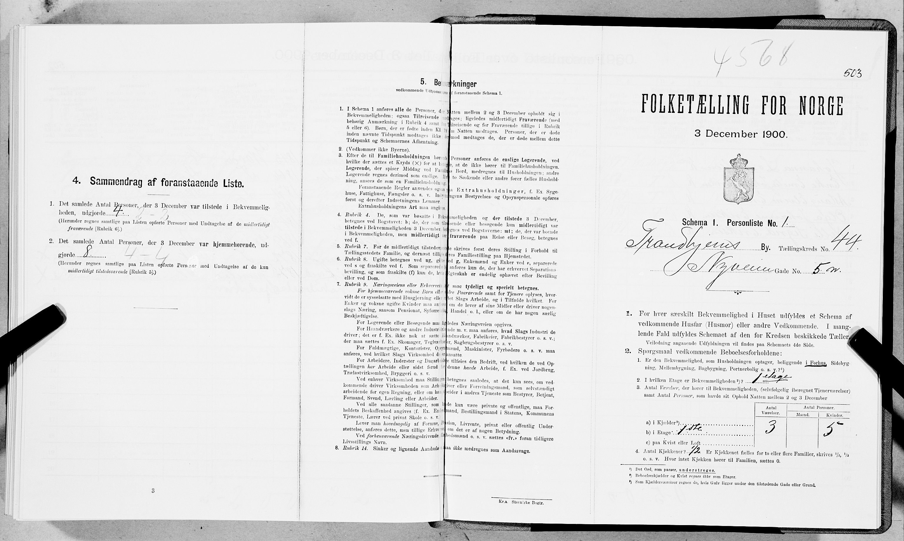 SAT, Folketelling 1900 for 1601 Trondheim kjøpstad, 1900, s. 7253