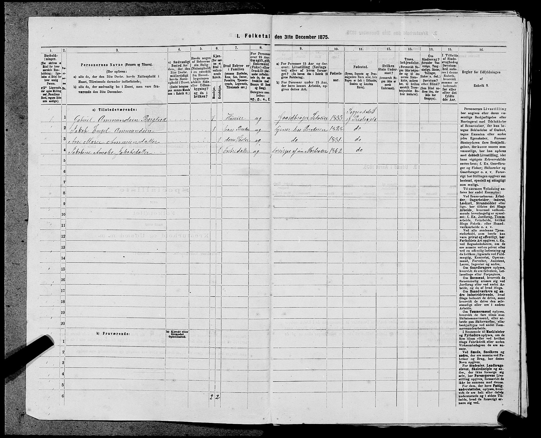 SAST, Folketelling 1875 for 1111L Sokndal prestegjeld, Sokndal landsokn, 1875, s. 934