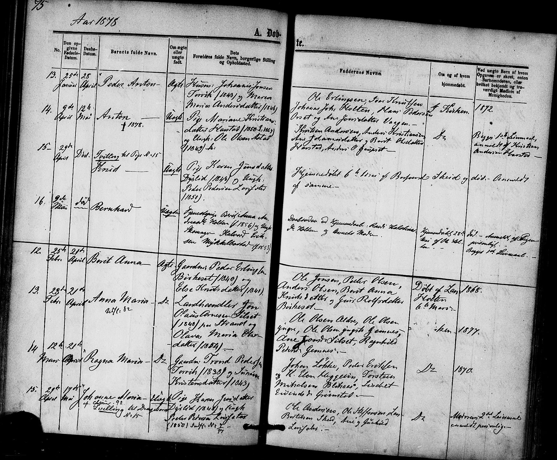 Ministerialprotokoller, klokkerbøker og fødselsregistre - Møre og Romsdal, AV/SAT-A-1454/584/L0966: Ministerialbok nr. 584A06, 1869-1878, s. 75