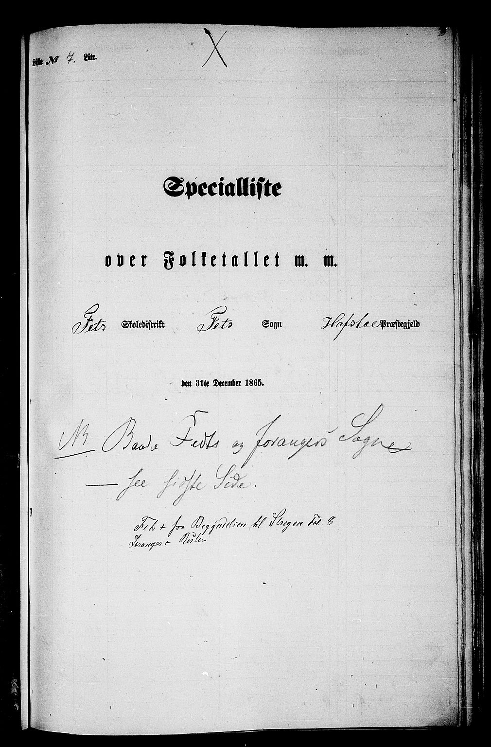 RA, Folketelling 1865 for 1425P Hafslo prestegjeld, 1865, s. 104