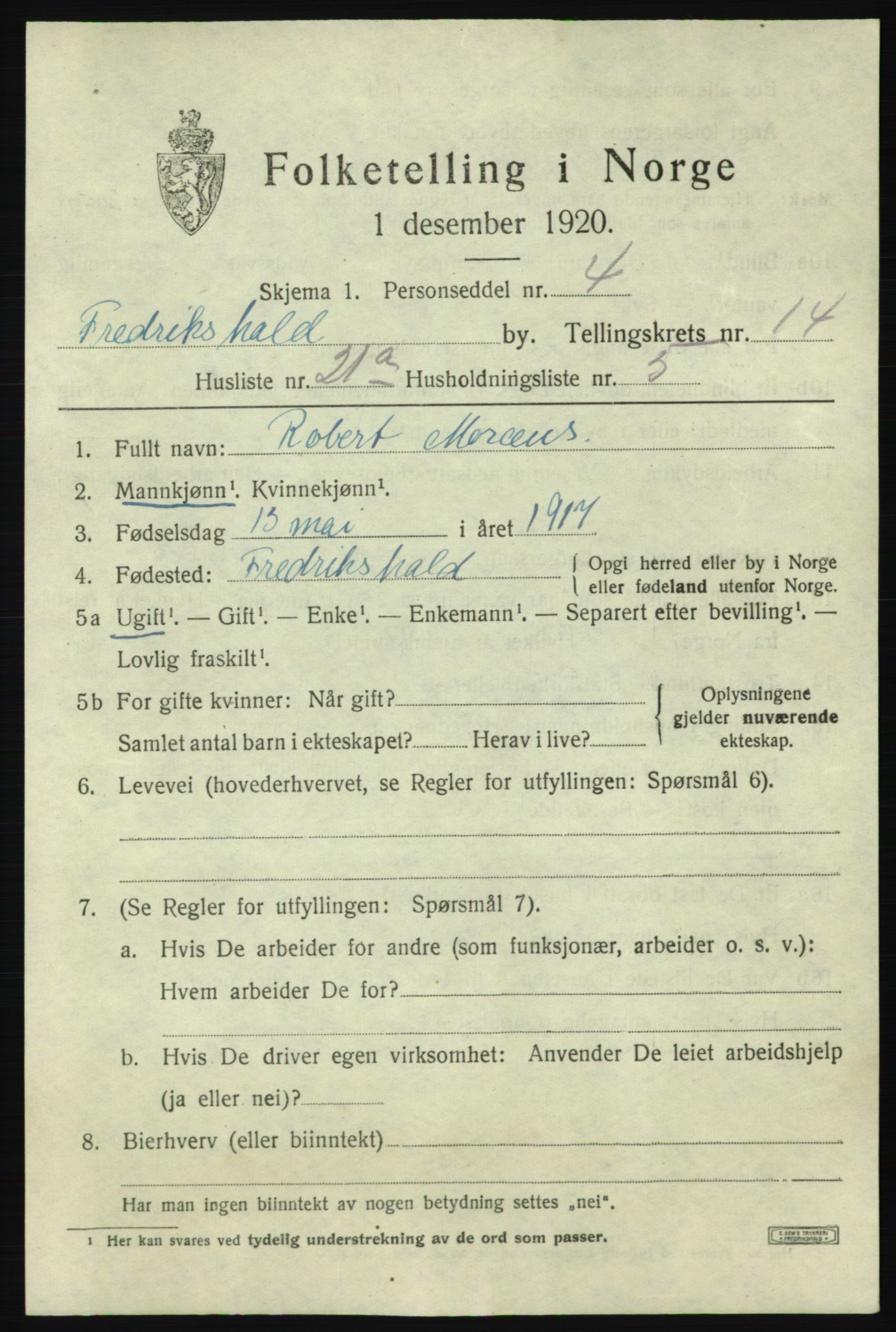 SAO, Folketelling 1920 for 0101 Fredrikshald kjøpstad, 1920, s. 22775