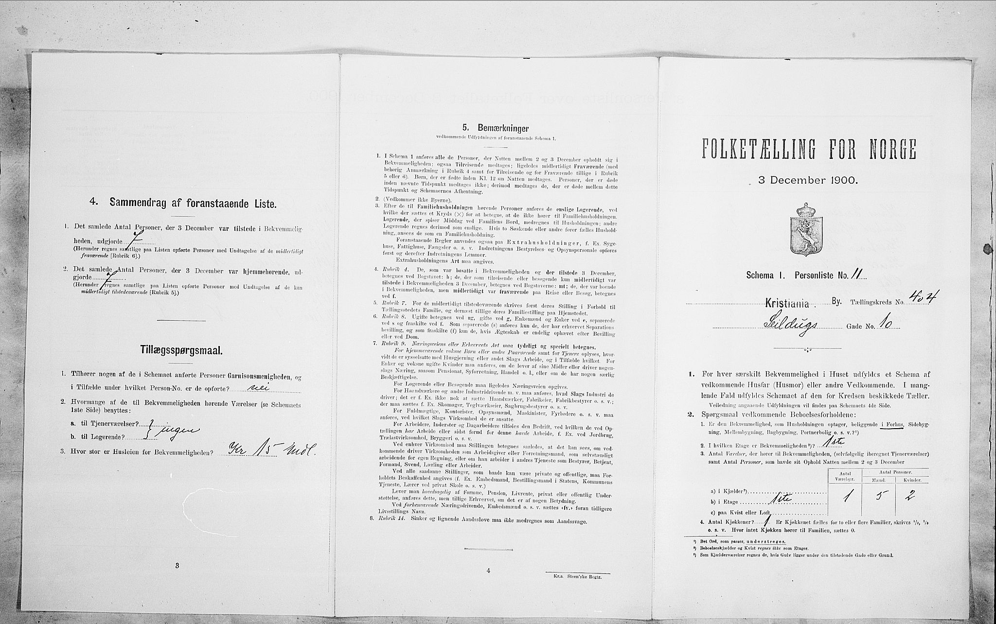 SAO, Folketelling 1900 for 0301 Kristiania kjøpstad, 1900, s. 83809
